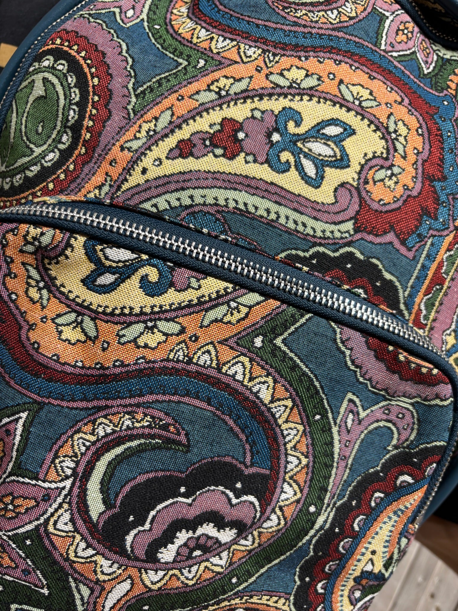 Pretty Green Paisley Jacquard Backpack - Image 3