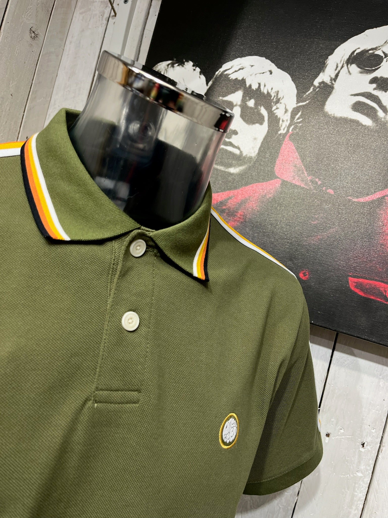 Pretty Green Pennington Tape Polo - Khaki - Image 3