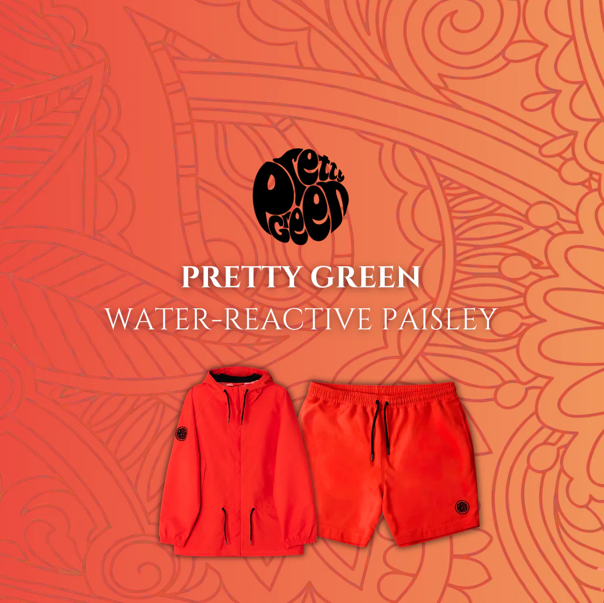 Pretty Green Resonance Jacket - Orange (Water Activated Paisley) - Image 7