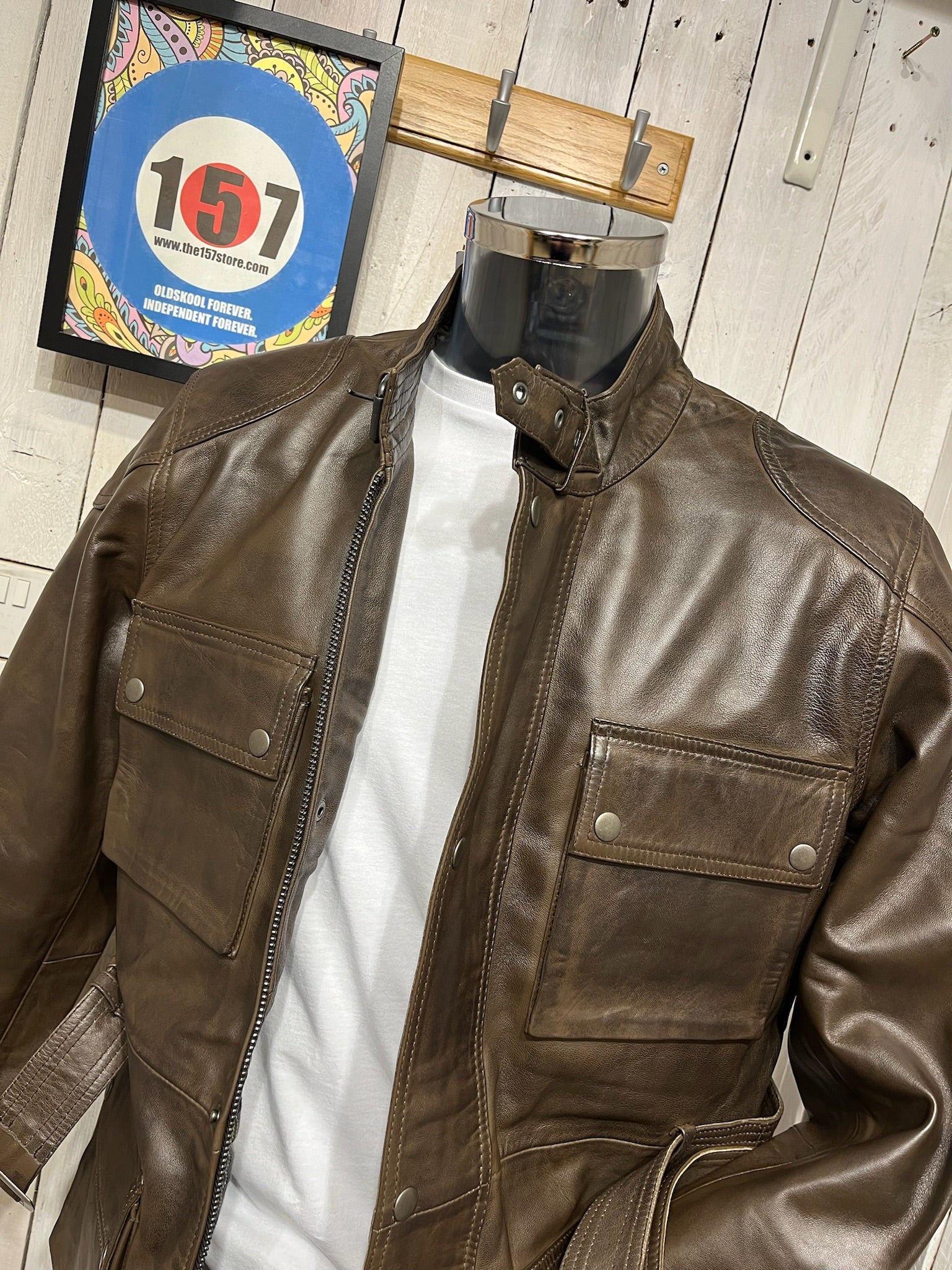 Real Hoxton Hunter Leather Jacket - Brown - Image 5