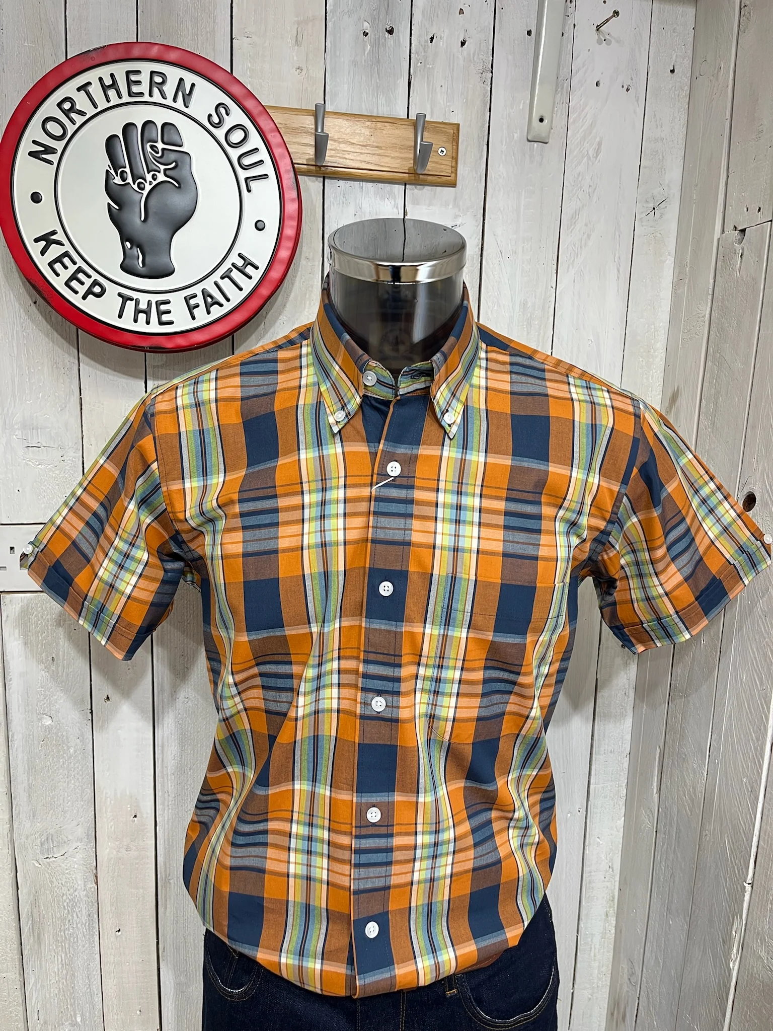 Relco Check Shirt - NEW SS26 - Navy / Orange