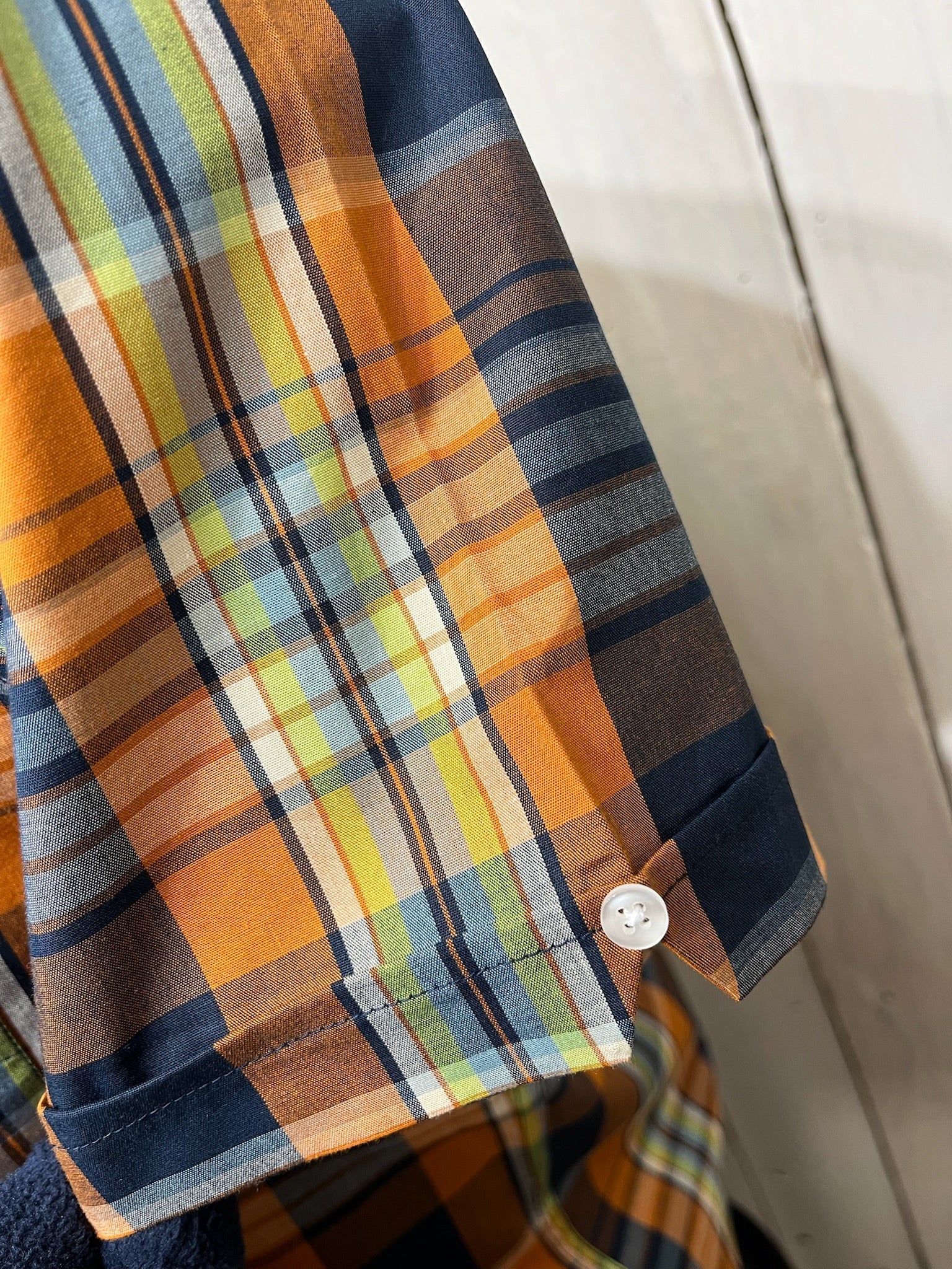 Relco Check Shirt - NEW SS26 - Navy / Orange - Image 4