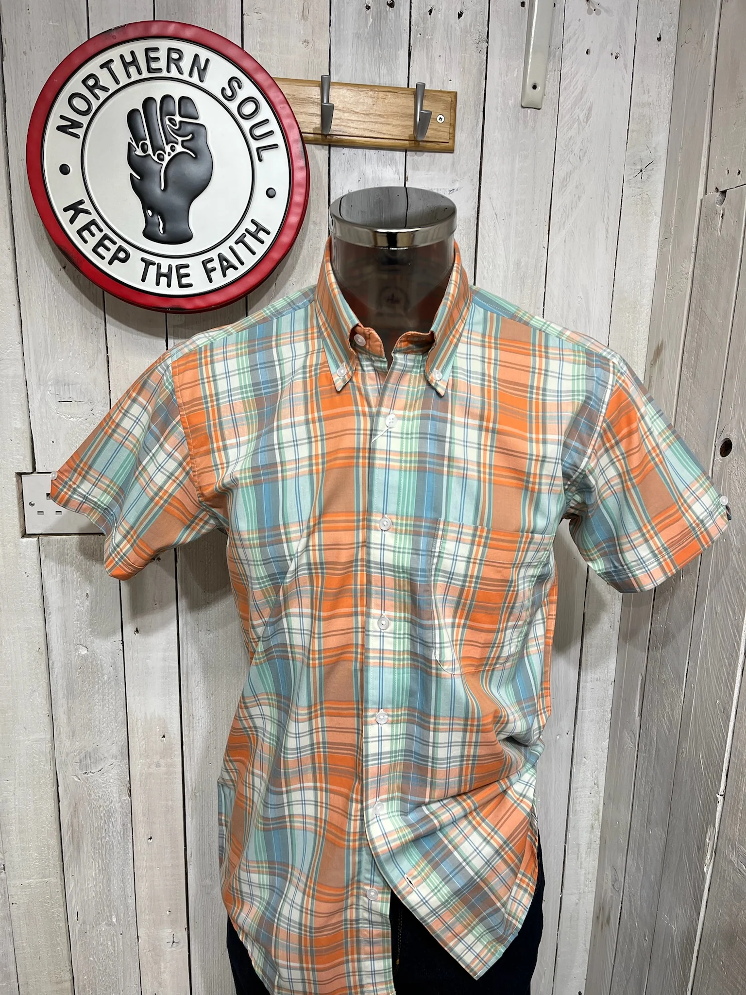 Relco Check Shirt - Orange / Blue