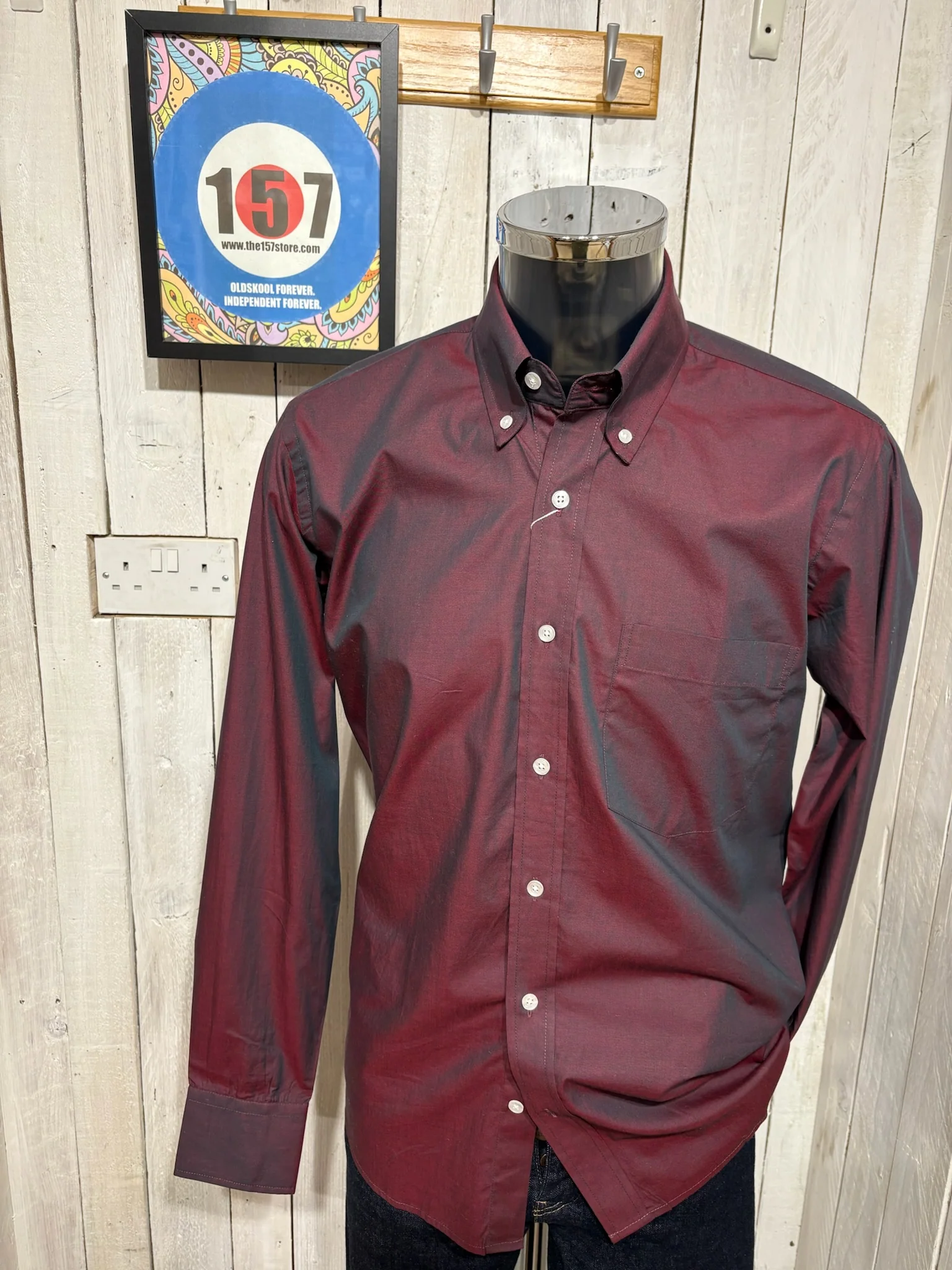 Relco Long Sleeve Tonic Shirt - Burgundy