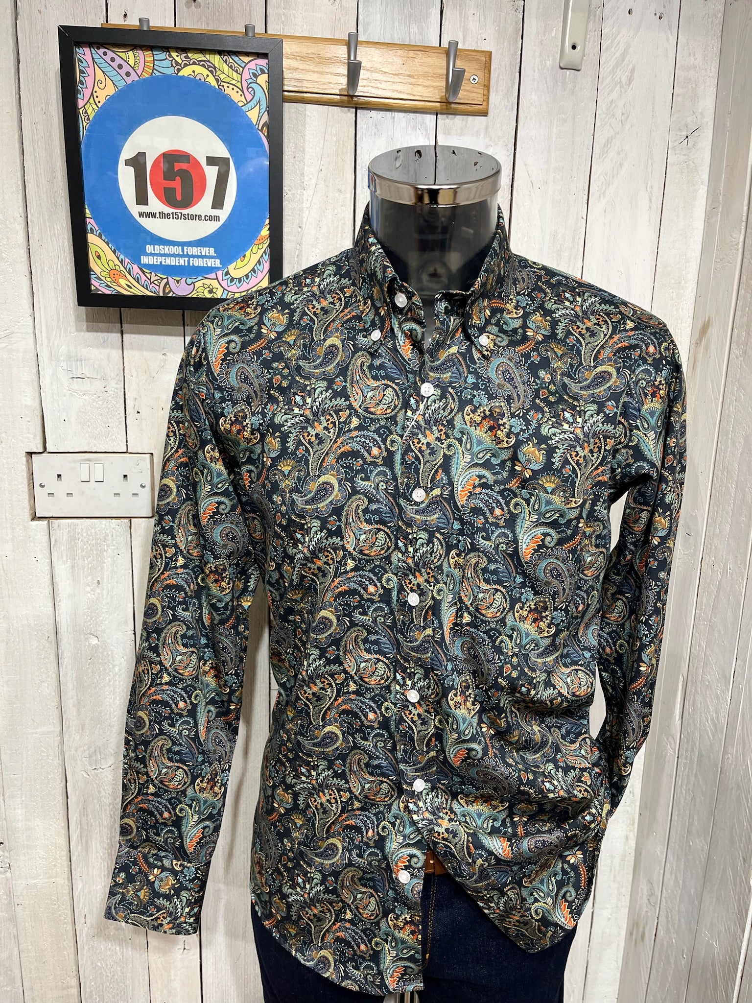 Relco Mystic Paisley Shirt - Navy (Long Sleeve) - Image 2