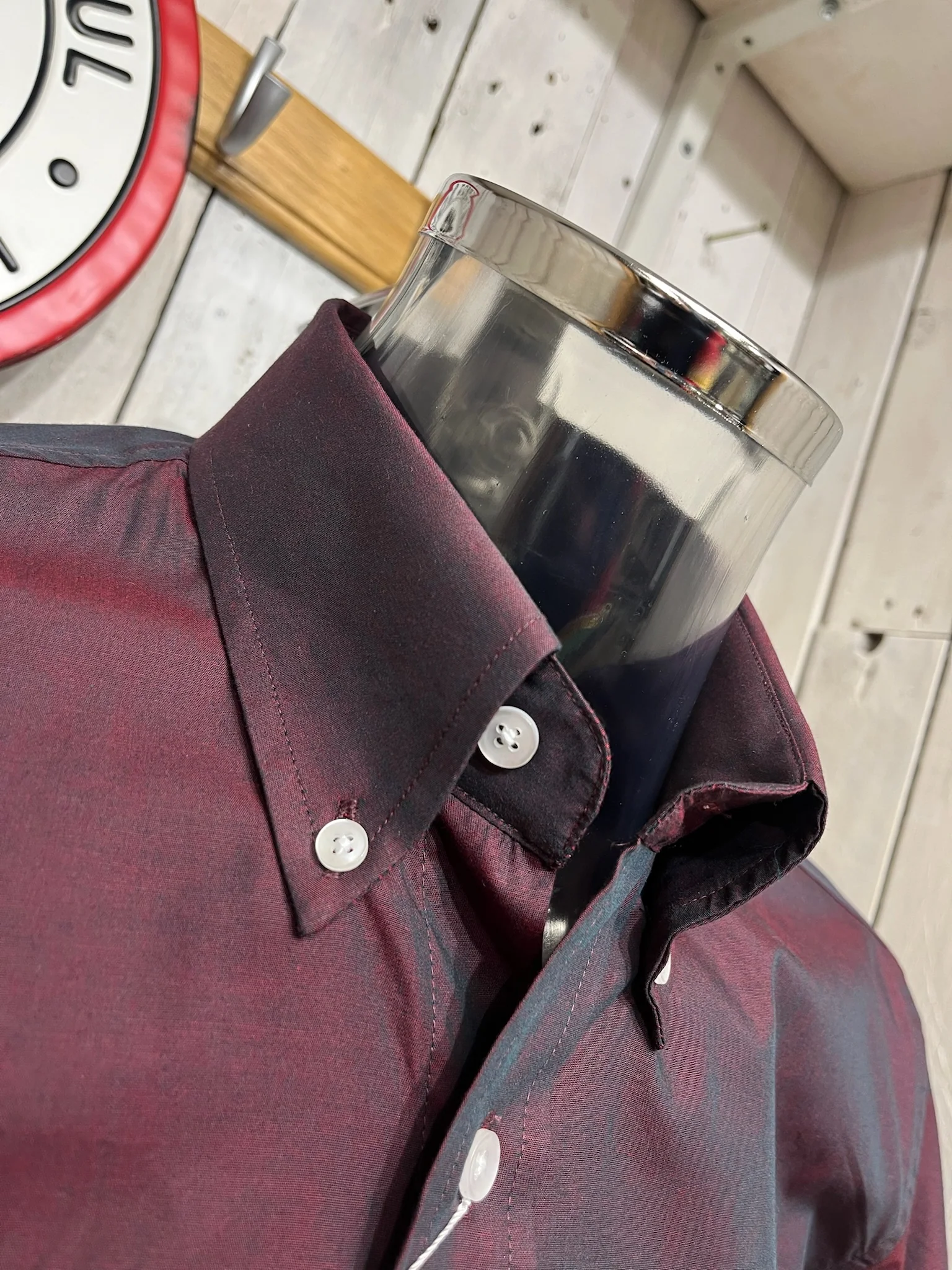 Relco Tonic Shirt - Burgundy Two Tone - Image 2