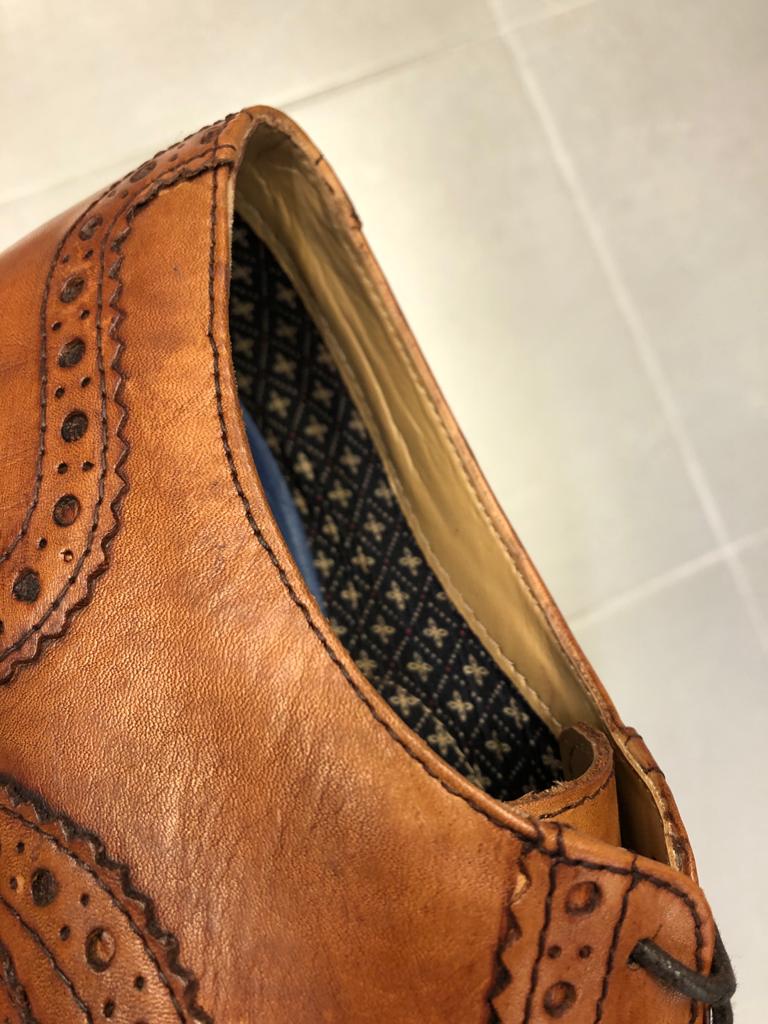 English Style Leather Brogues - Burnished Tan - Image 4