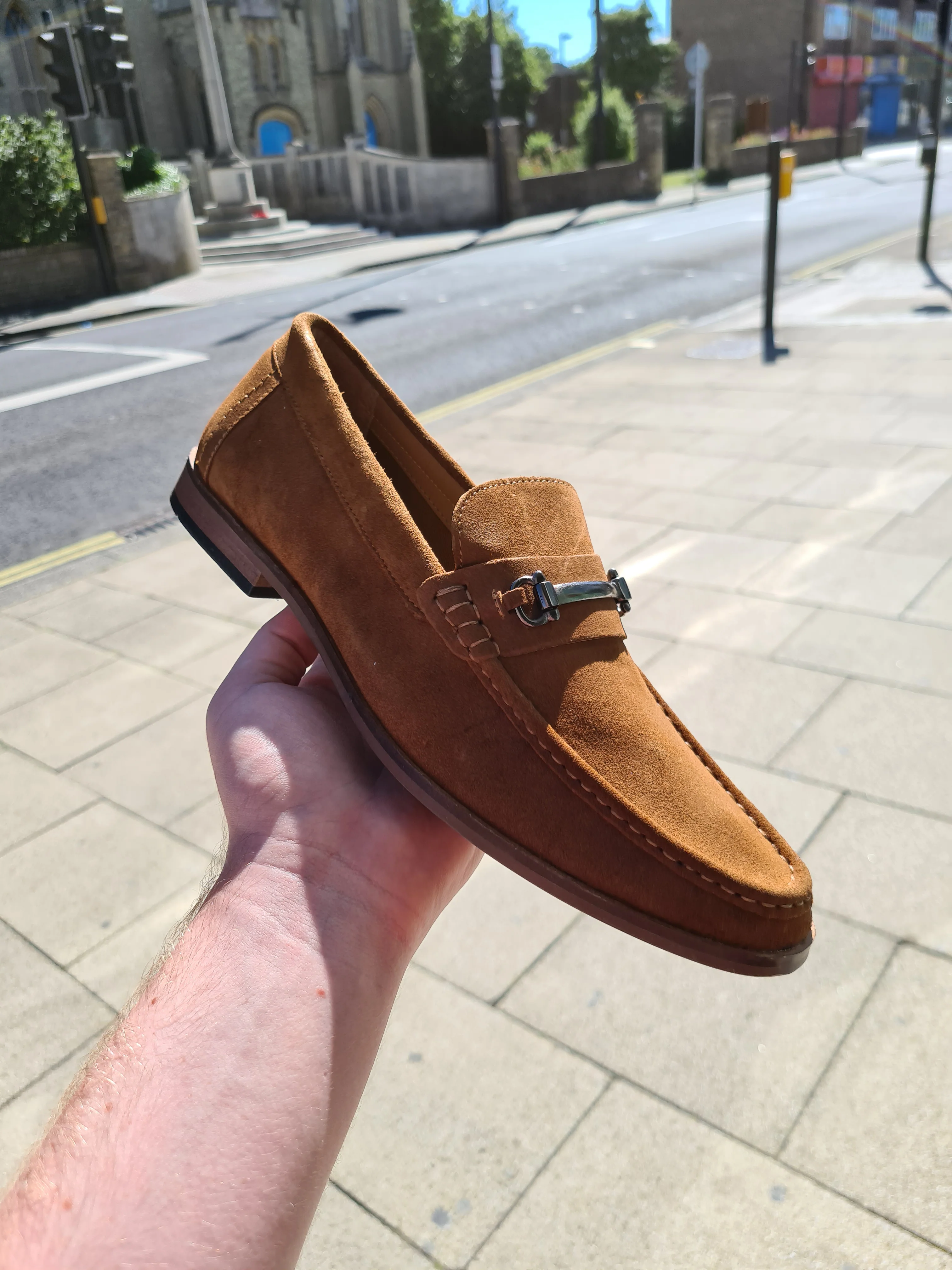 Suede Bar Top Loafers - Sand - Image 5