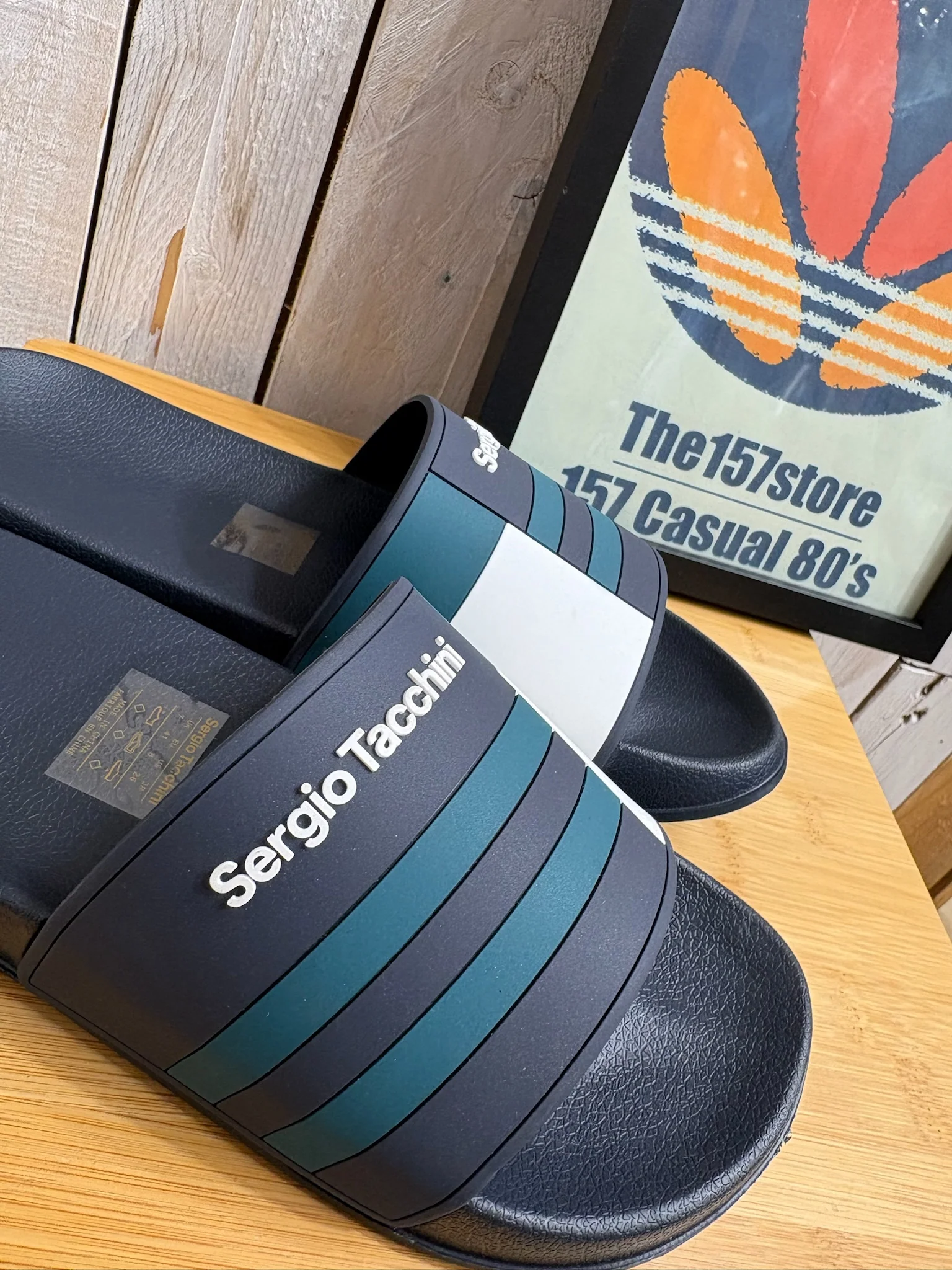 Sergio Tacchini Braga Slider - Navy White Mediterranean Blue 4961 - Image 2