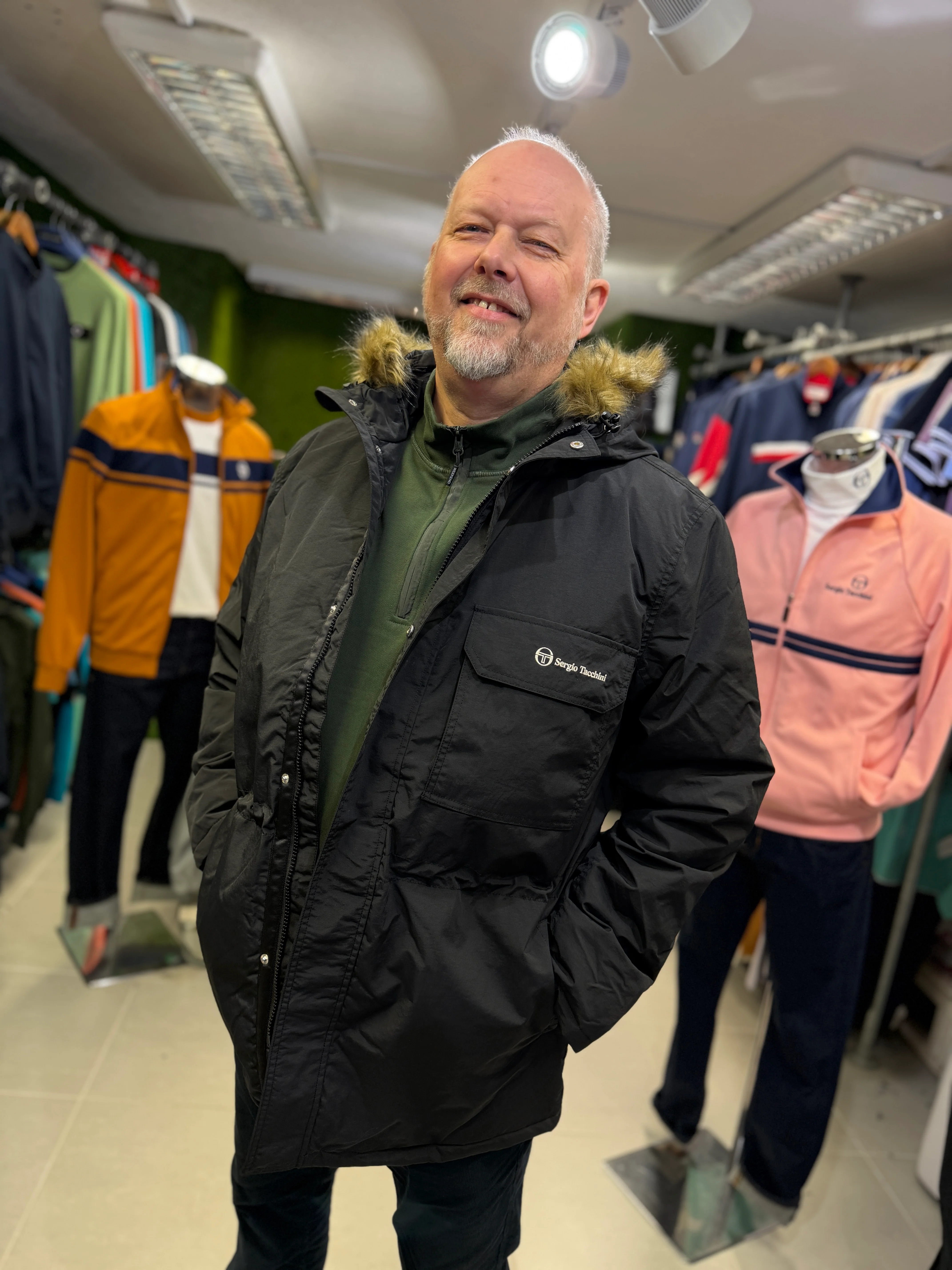 Sergio Tacchini Budge Parka Coat - Black (Detachable Fur) - Image 3