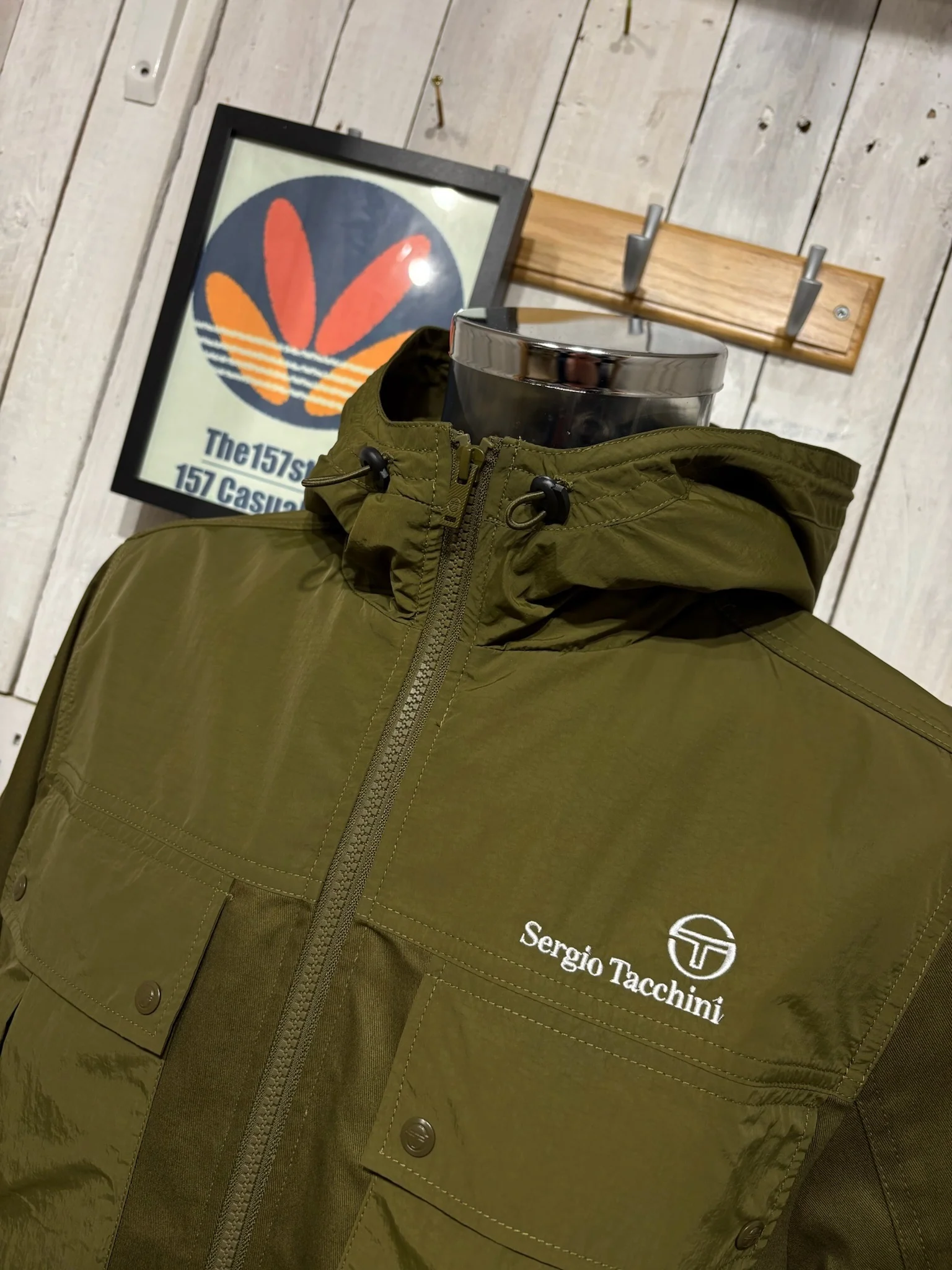 Sergio Tacchini Calisti Hooded Jacket - Dark Olive - Image 2