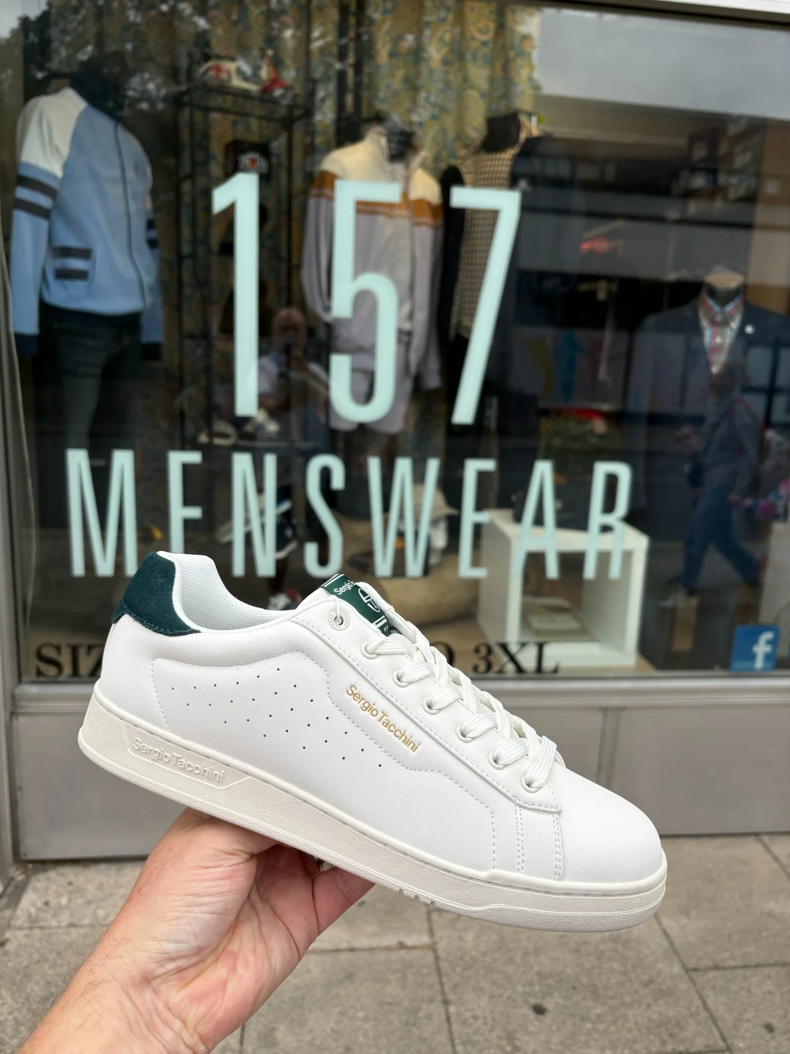 Sergio Tacchini Capri Trainers - OFF White/Green Suede