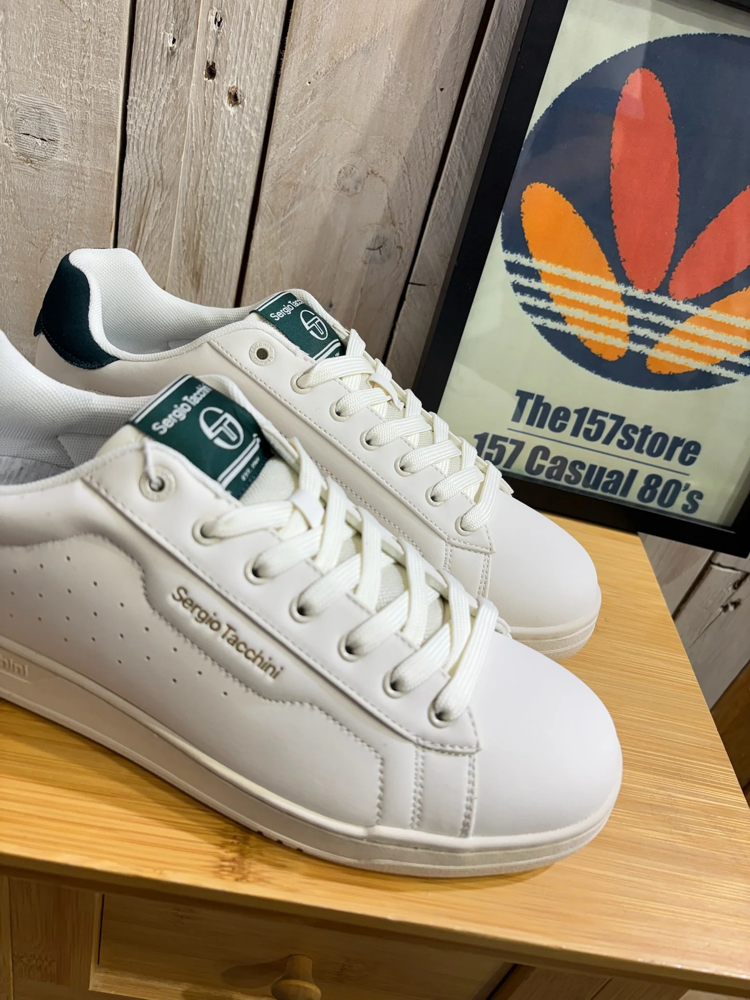 Sergio Tacchini Capri Trainers - OFF White/Green Suede - Image 3