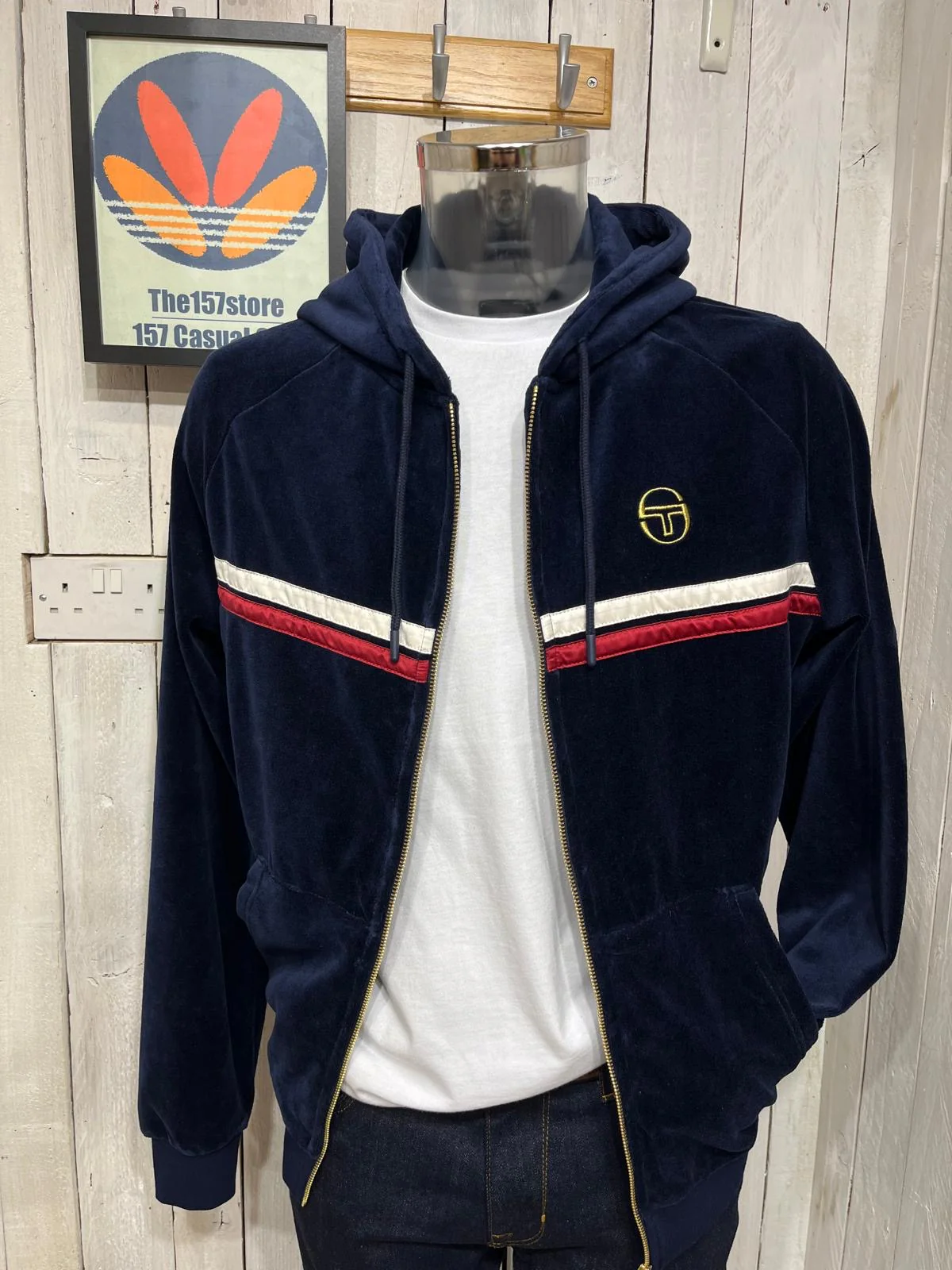 Sergio Tacchini Dallas Velour Track Hoodie - Maritime Blue