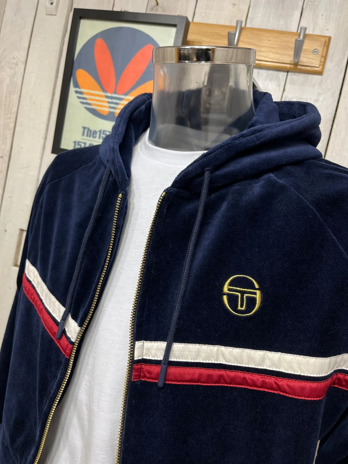 Sergio Tacchini Dallas Velour Track Hoodie - Maritime Blue - Image 2