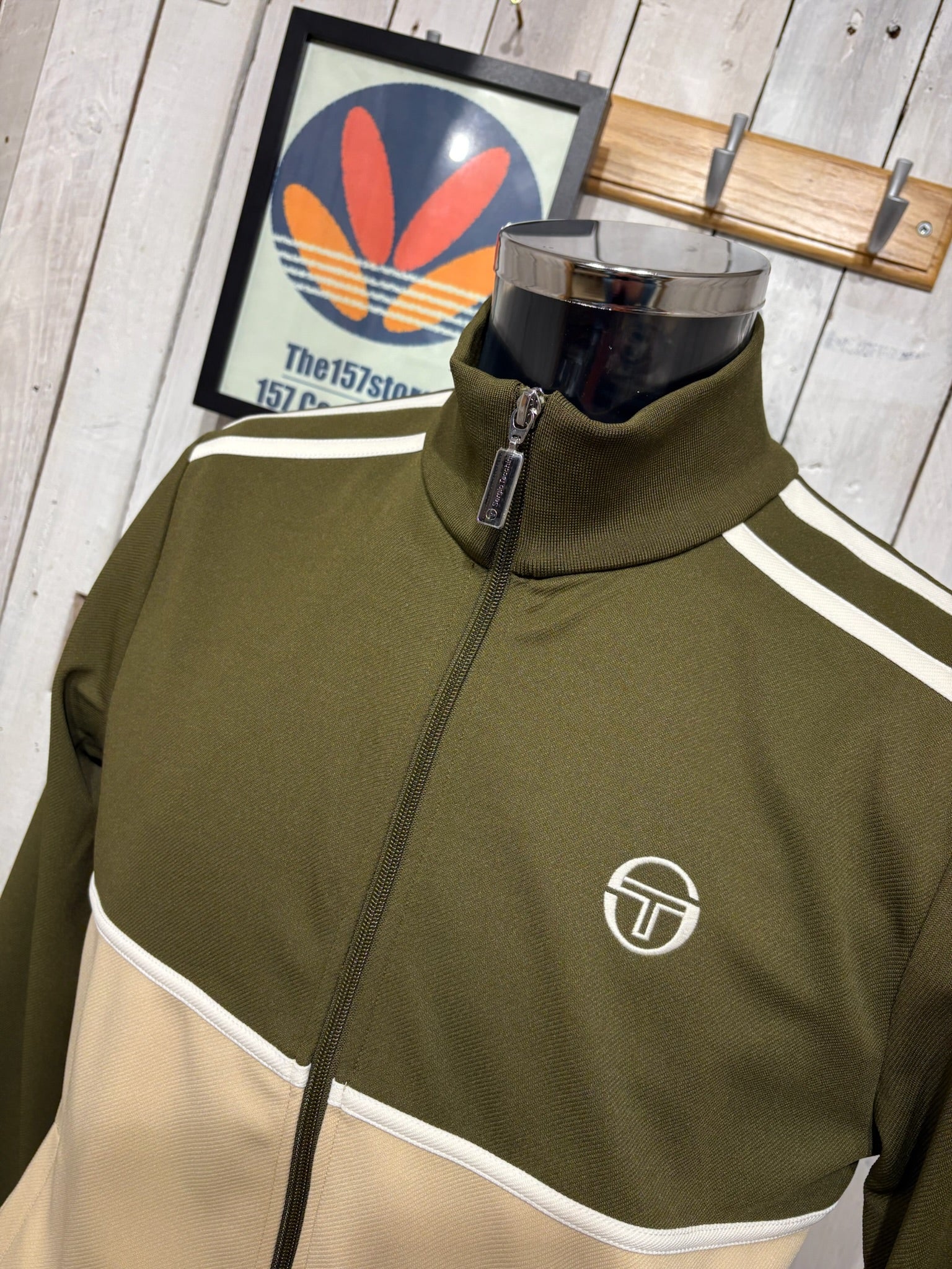 Sergio Tacchini Locchi Track Top - Dark Olive / Mojave - Image 2