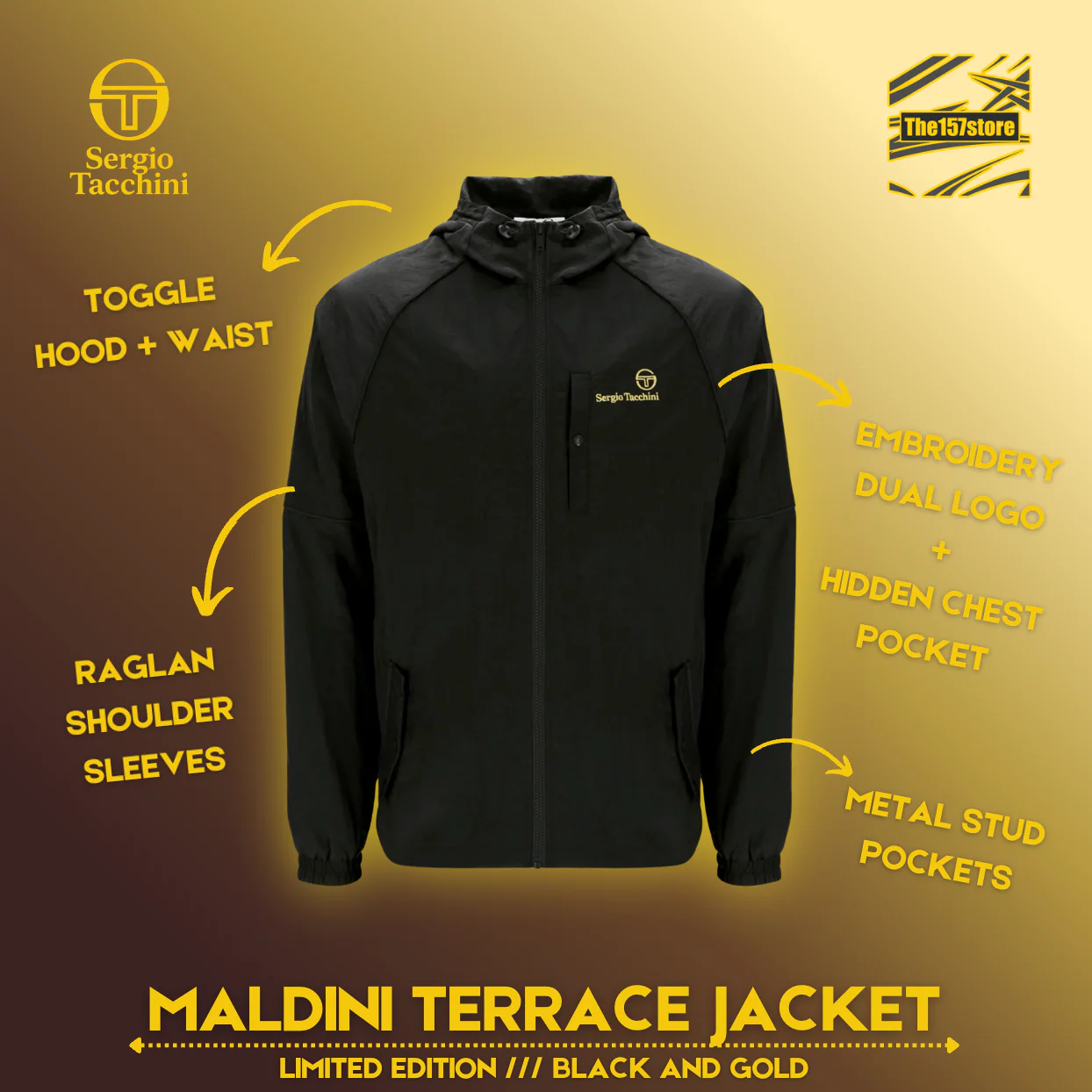 Sergio Tacchini Maldini Terrace Jacket - Black (Limited Edition) - Image 3
