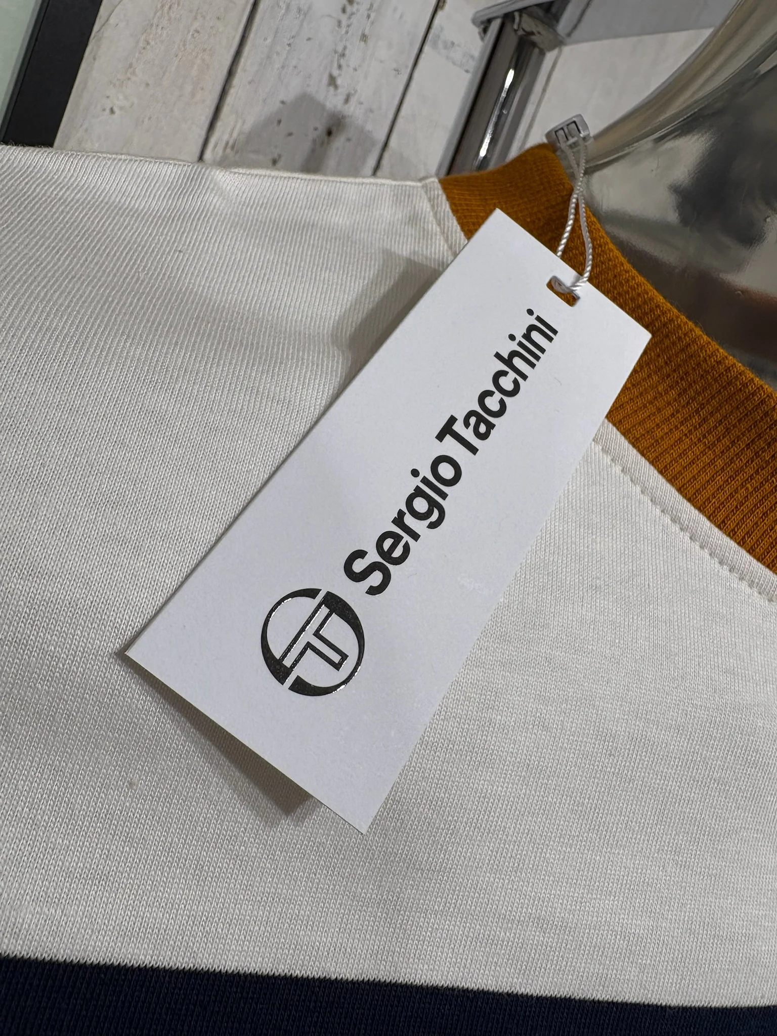 Sergio Tacchini Master Tee - Gardenia / Maritime / Pumpkin Spice - Image 3