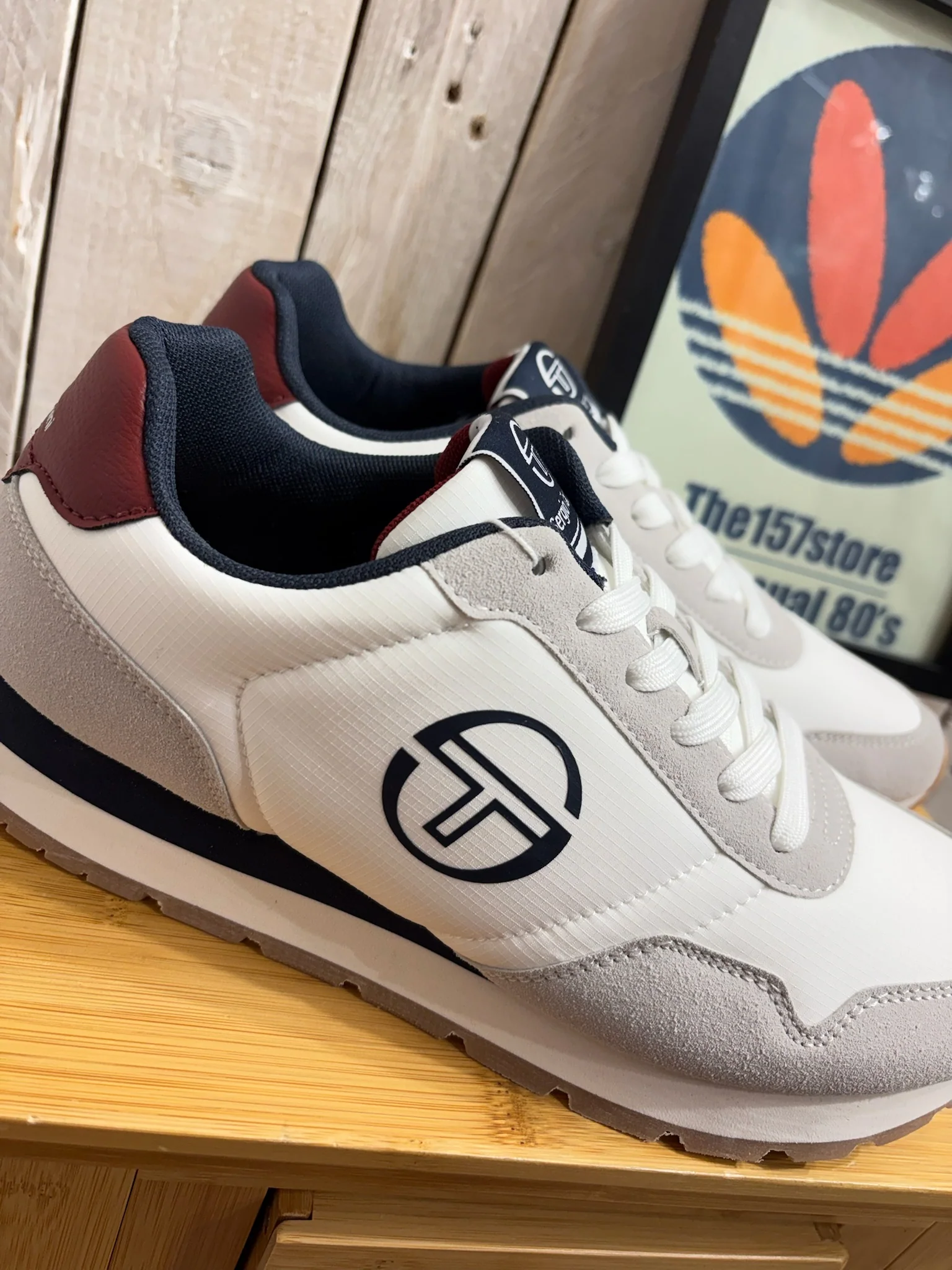 Sergio Tacchini Mile Mix Trainers - White Navy Dark Red 4992 (Limited Edition Three Lions) - Image 2