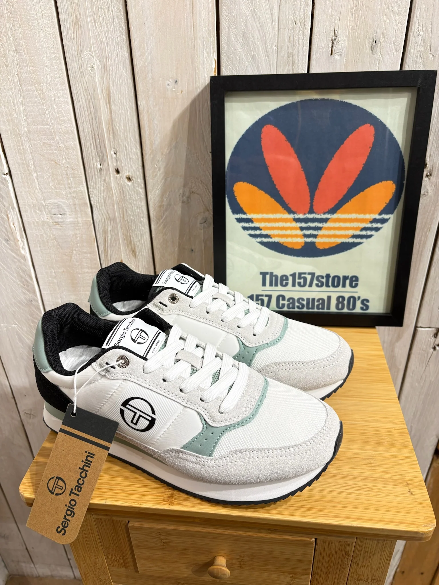 Sergio Tacchini Monza Trainers - White / Ice Green