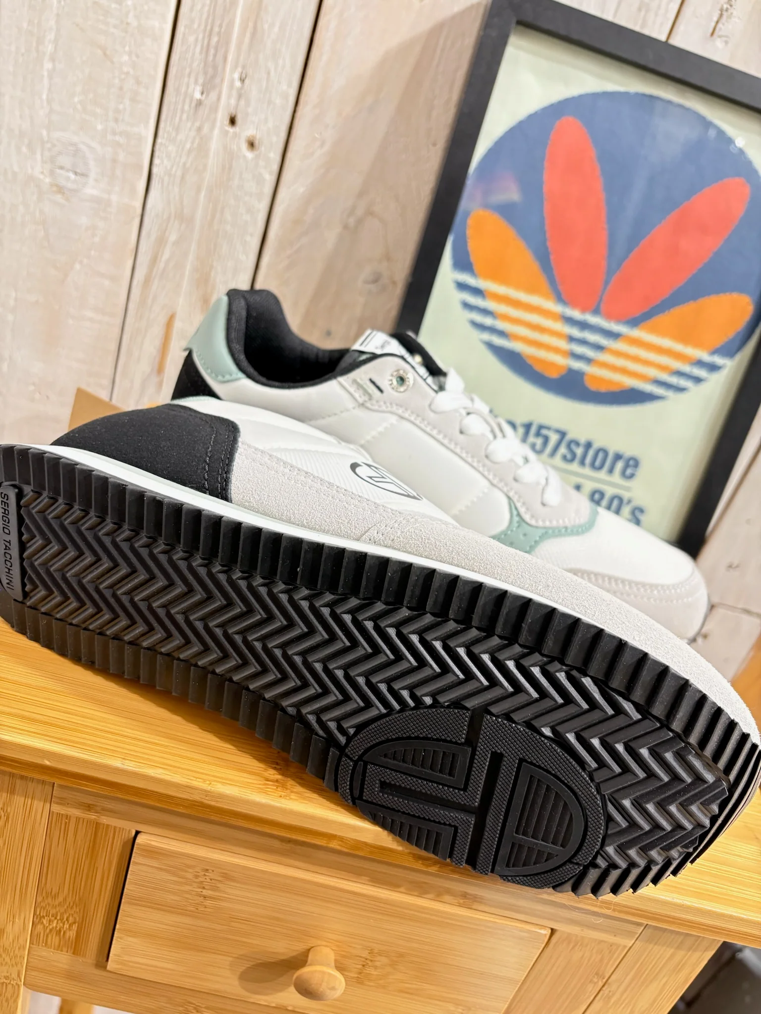 Sergio Tacchini Monza Trainers - White / Ice Green - Image 4