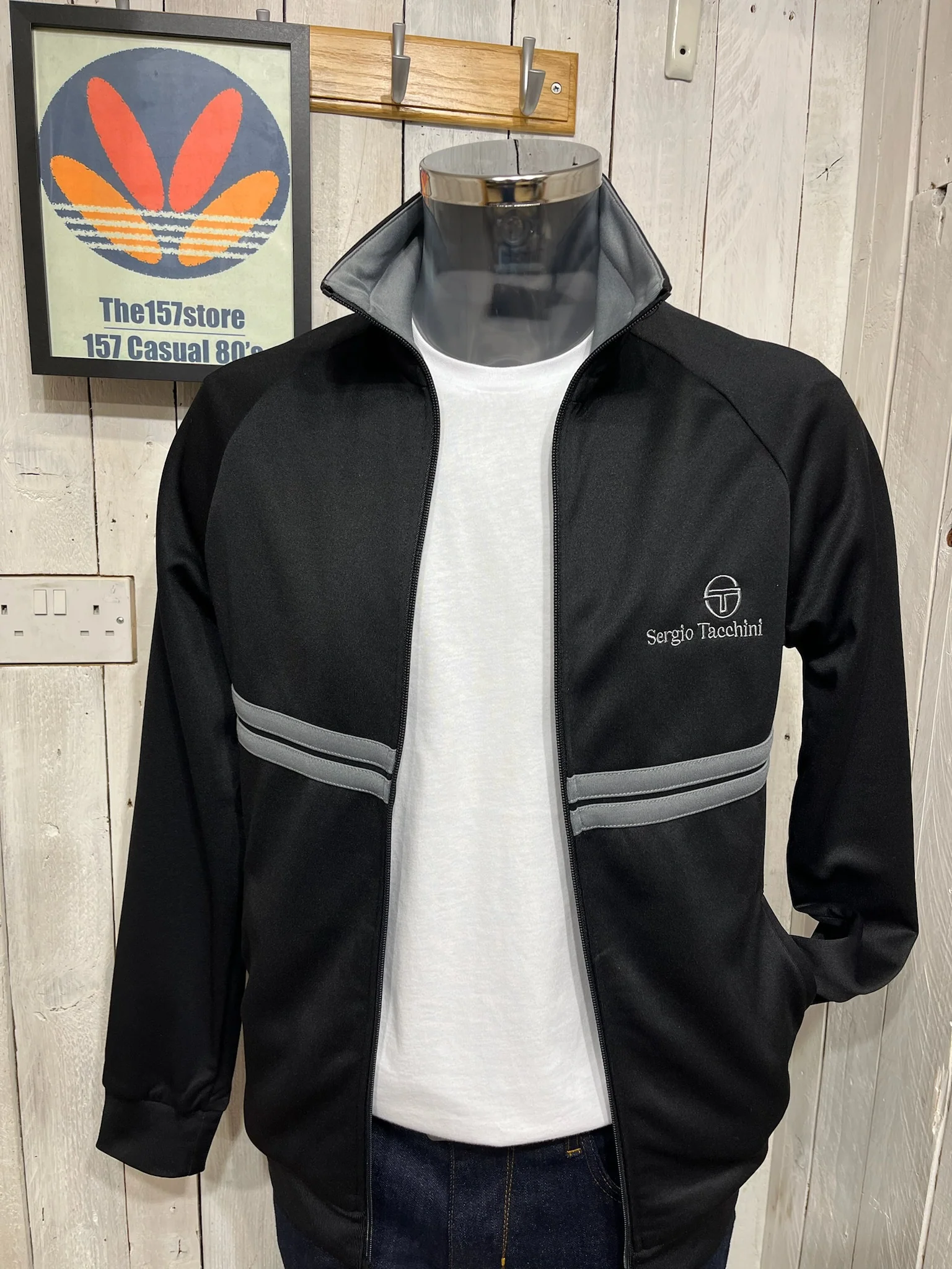 Sergio Tacchini New Dallas Track Top - Black / Quiet Shade - Image 2