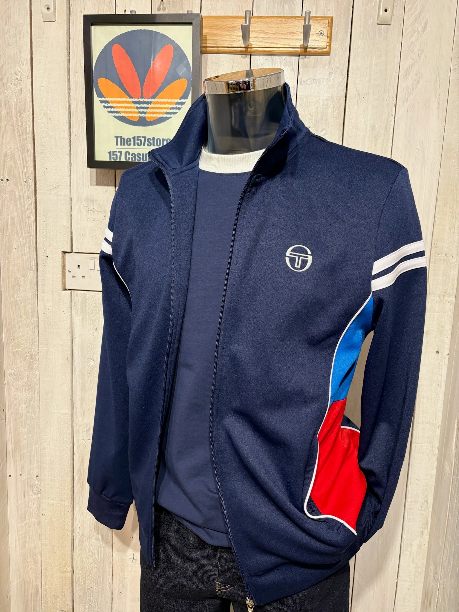 Sergio Tacchini New Mambo Track Top - Maritime Blue / Adrenaline - Image 4