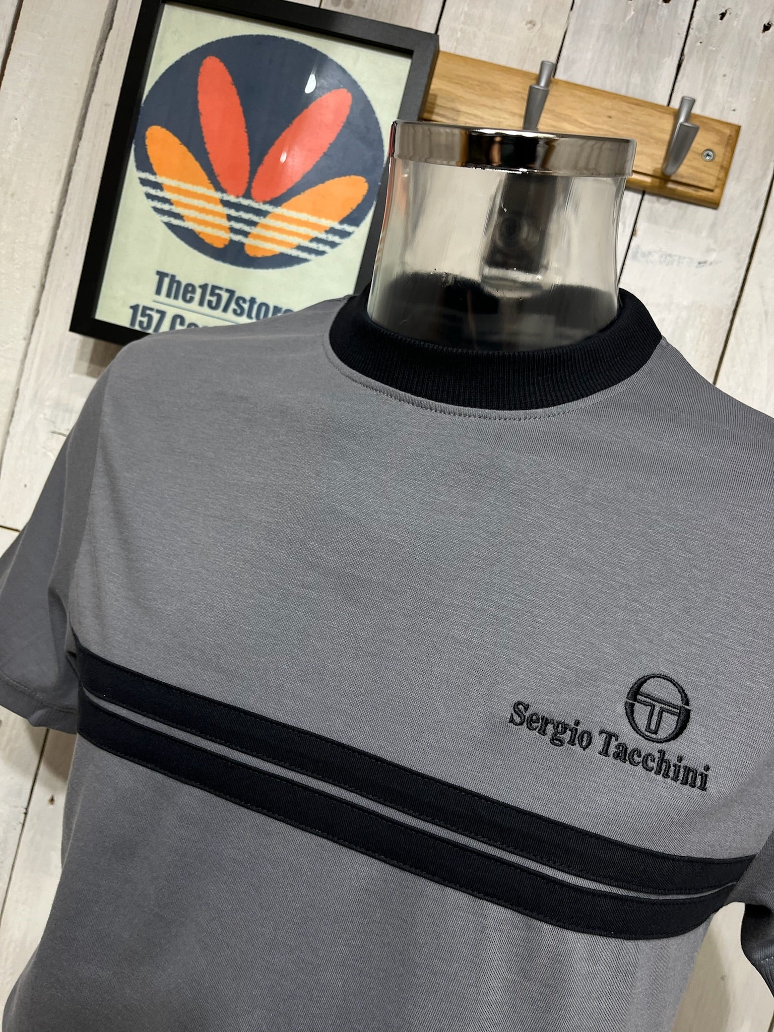 Sergio Tacchini New Supermac Tee - Quiet Shade / Black - Image 2