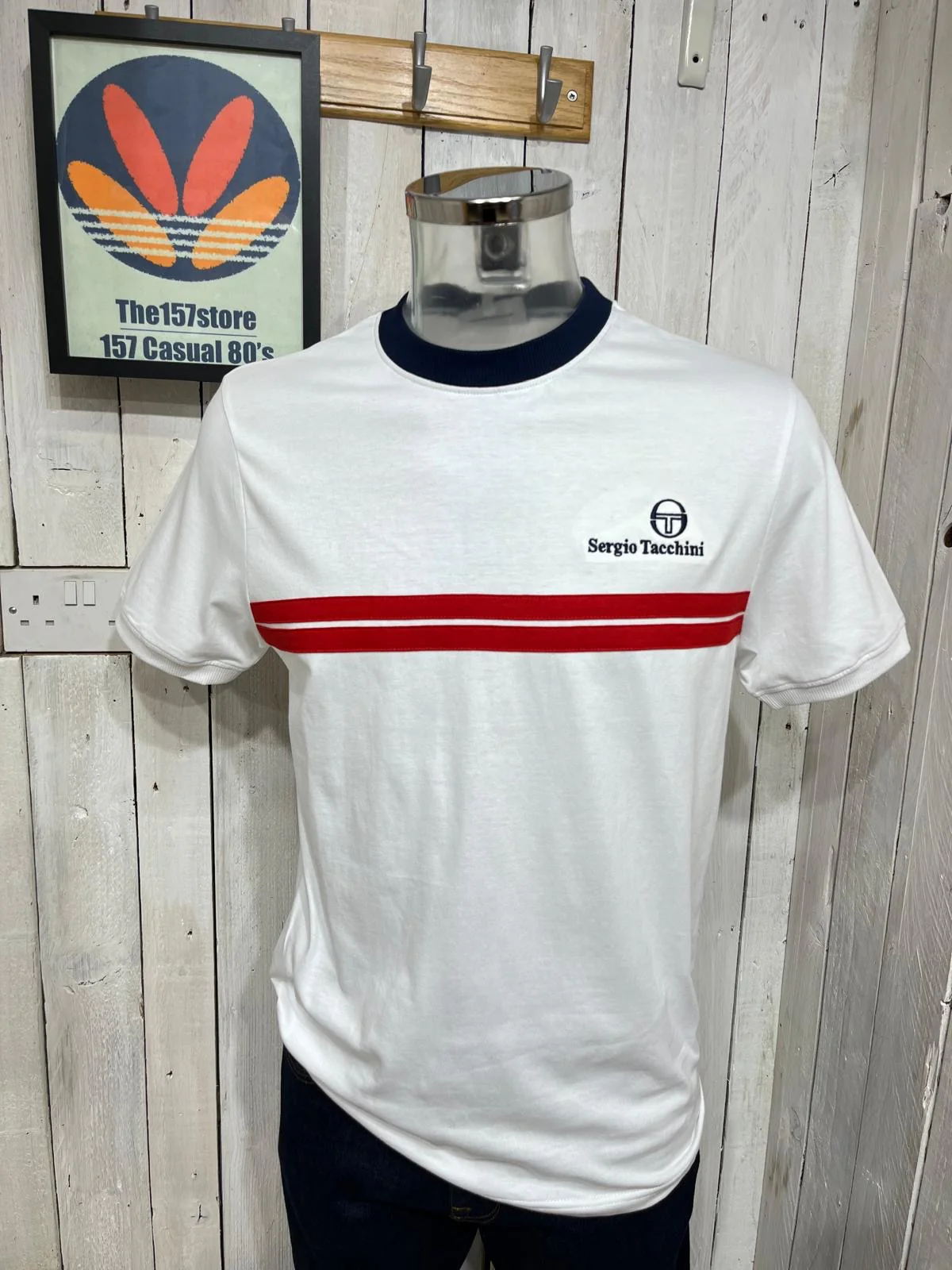 Sergio Tacchini New Supermac Tee - White / Adrenaline