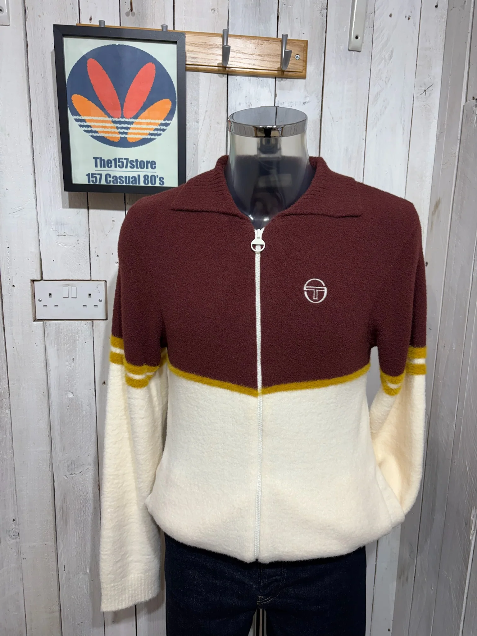 Sergio Tacchini Orion Brushed Zip Knit - Bitter Chocolate