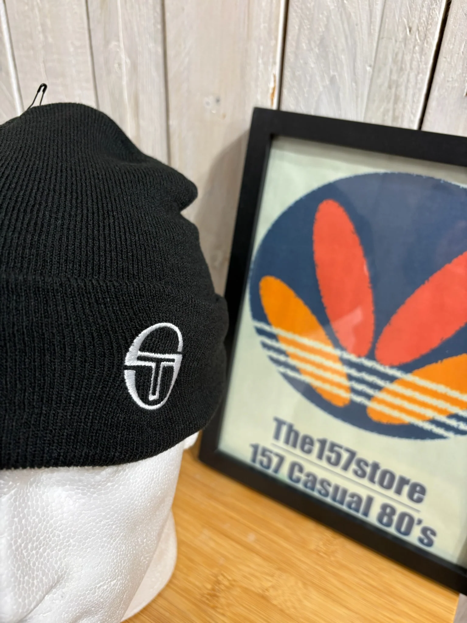 Sergio Tacchini Oyeh Beanie - Black (White Logo) - Image 2