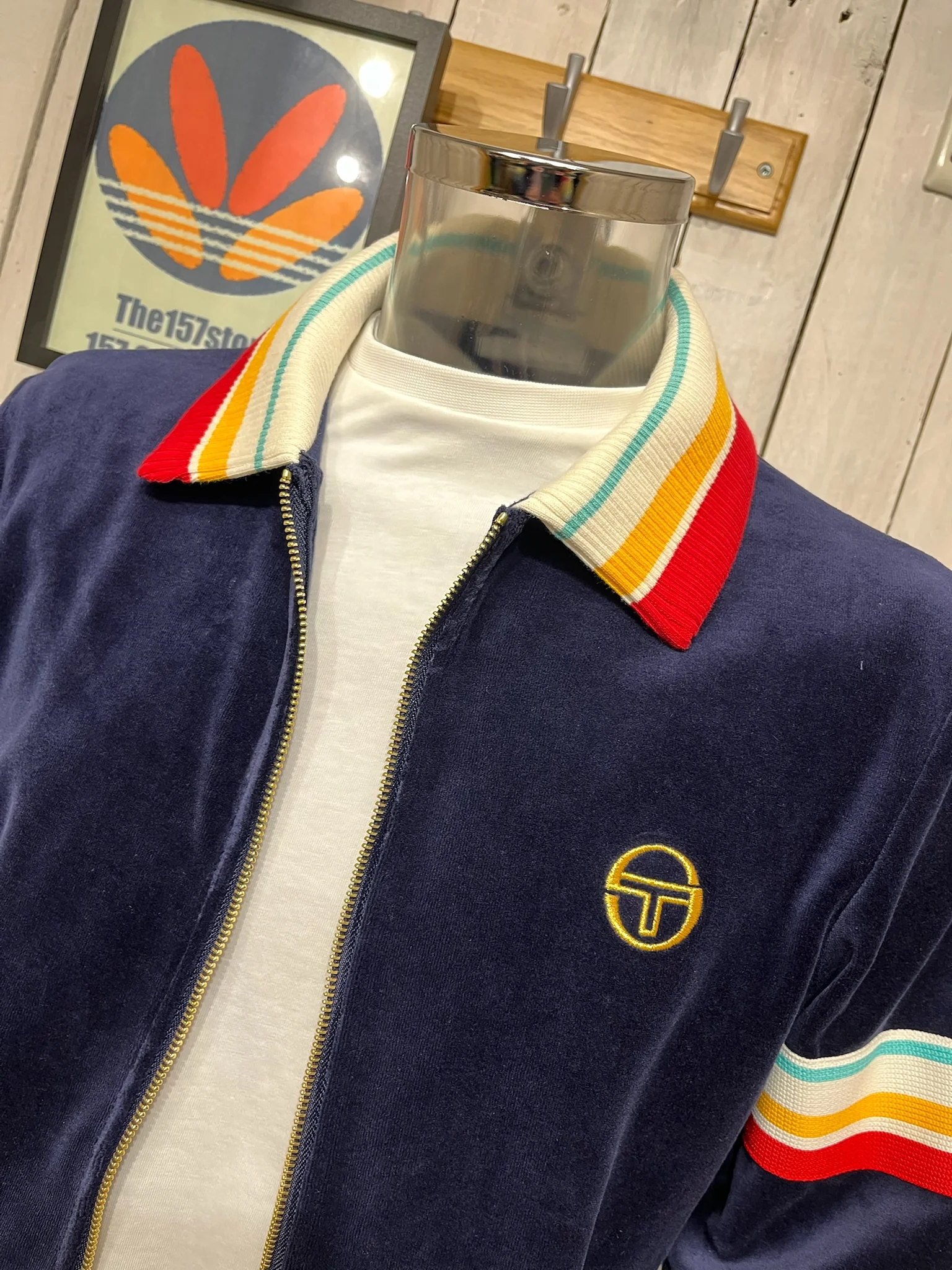 Sergio Tacchini Slice Velour Track Jacket - Maritime Blue - Image 5