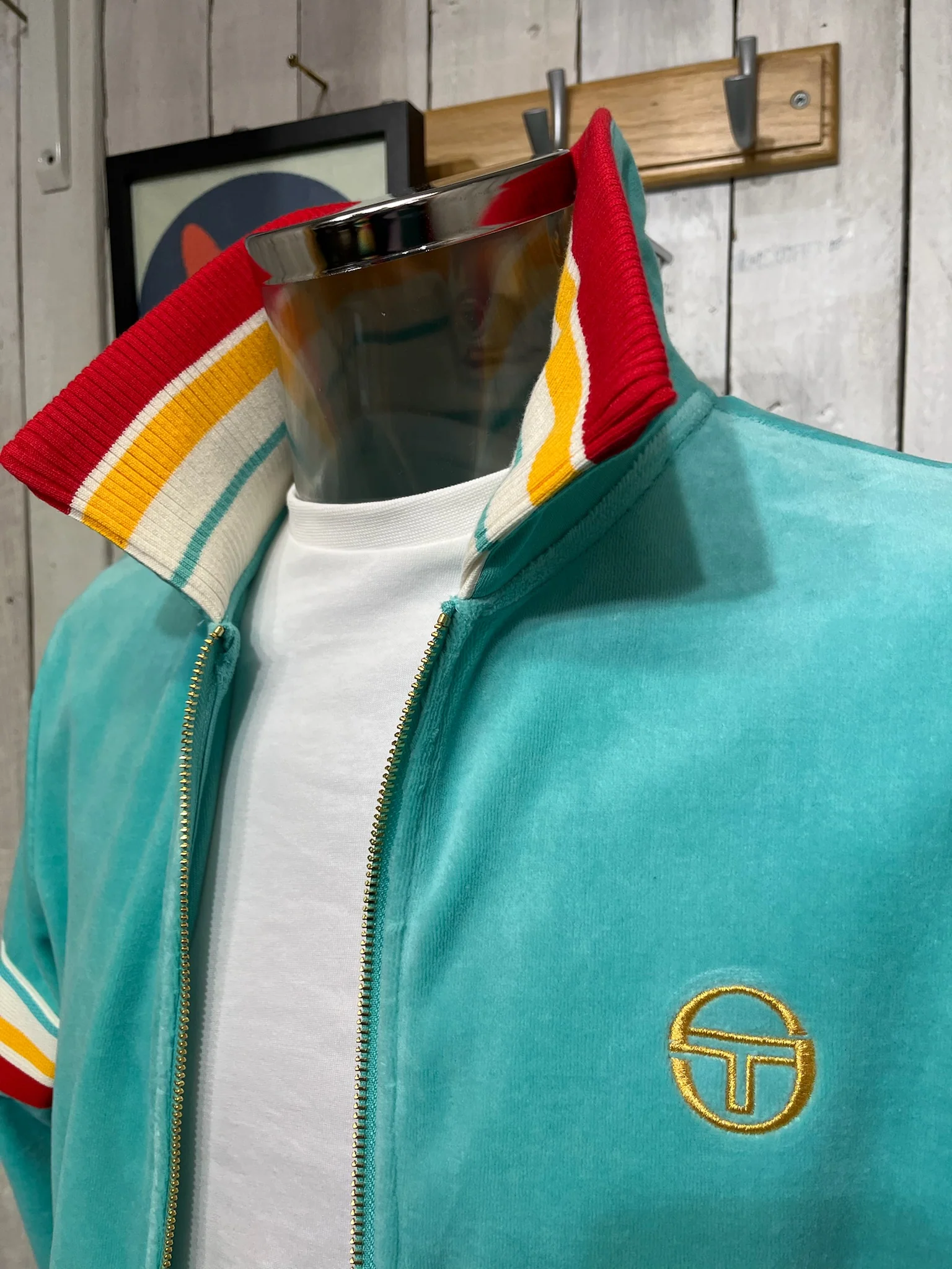 Sergio Tacchini Slice Velour Track Jacket - Pool Blue - Image 2