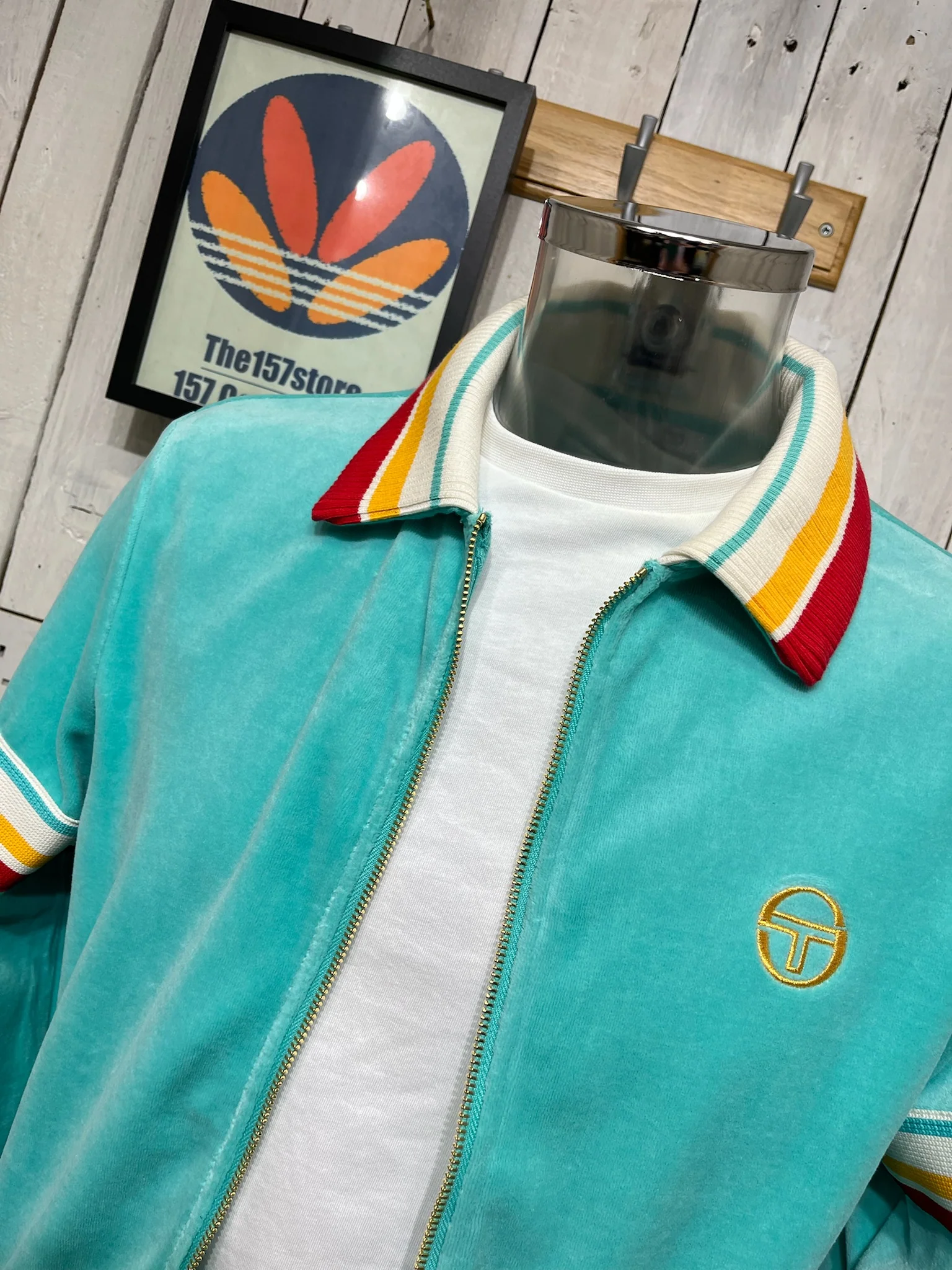 Sergio Tacchini Slice Velour Track Jacket - Pool Blue - Image 4