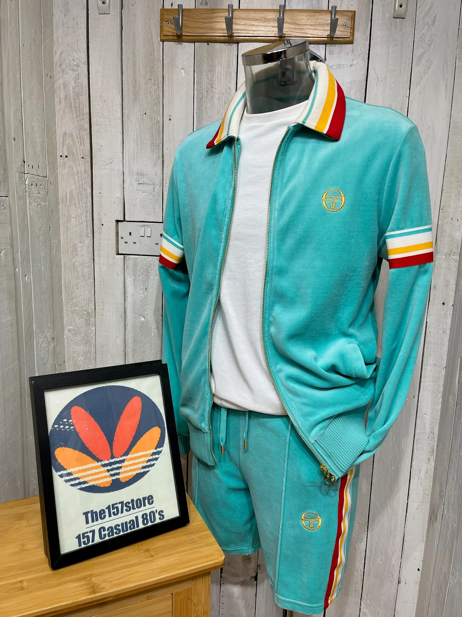 Sergio Tacchini Slice Velour Track Jacket - Pool Blue - Image 6