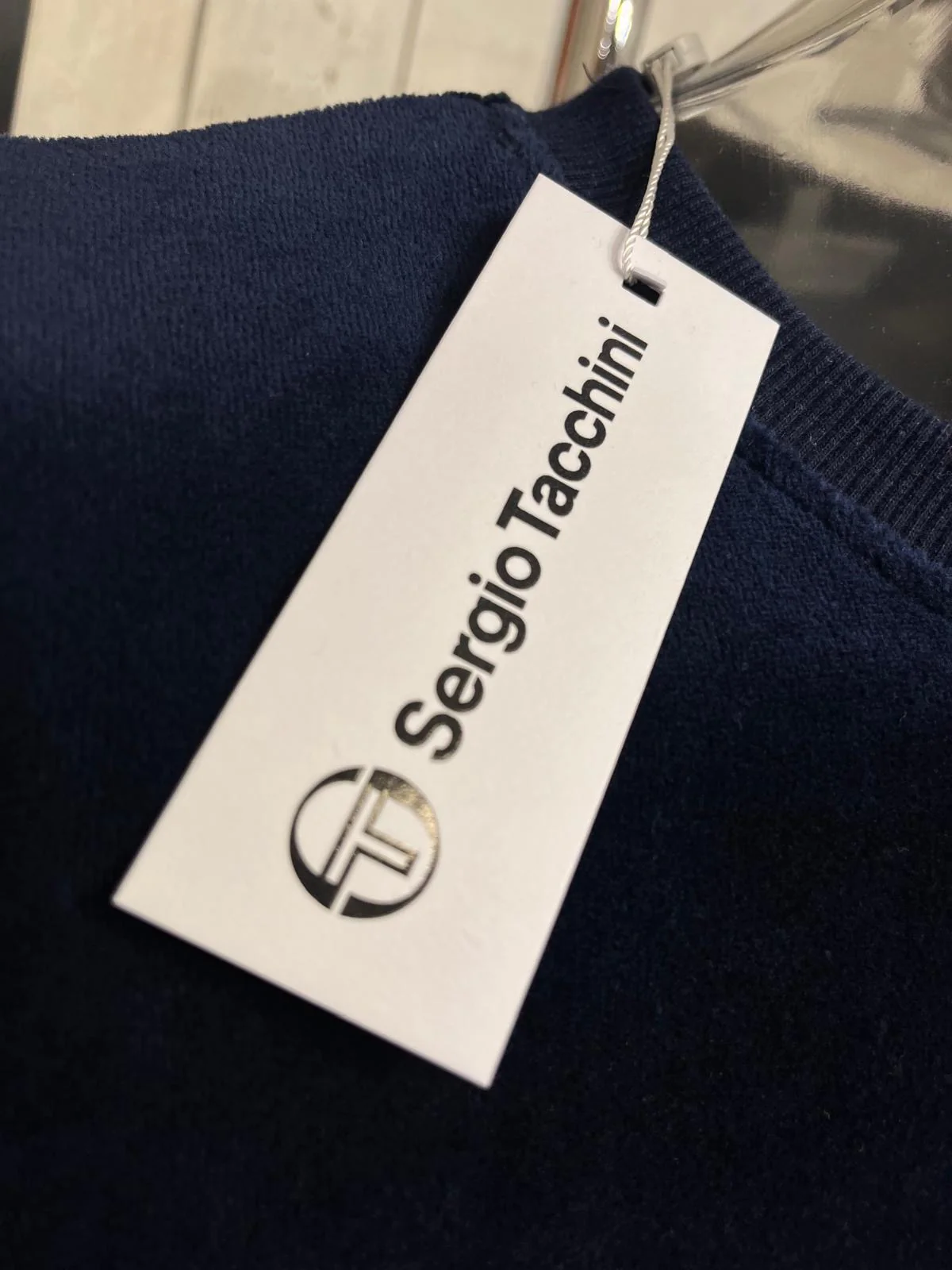 Sergio Tacchini Velour Re-Issue Tee - Maritime Blue - Image 3