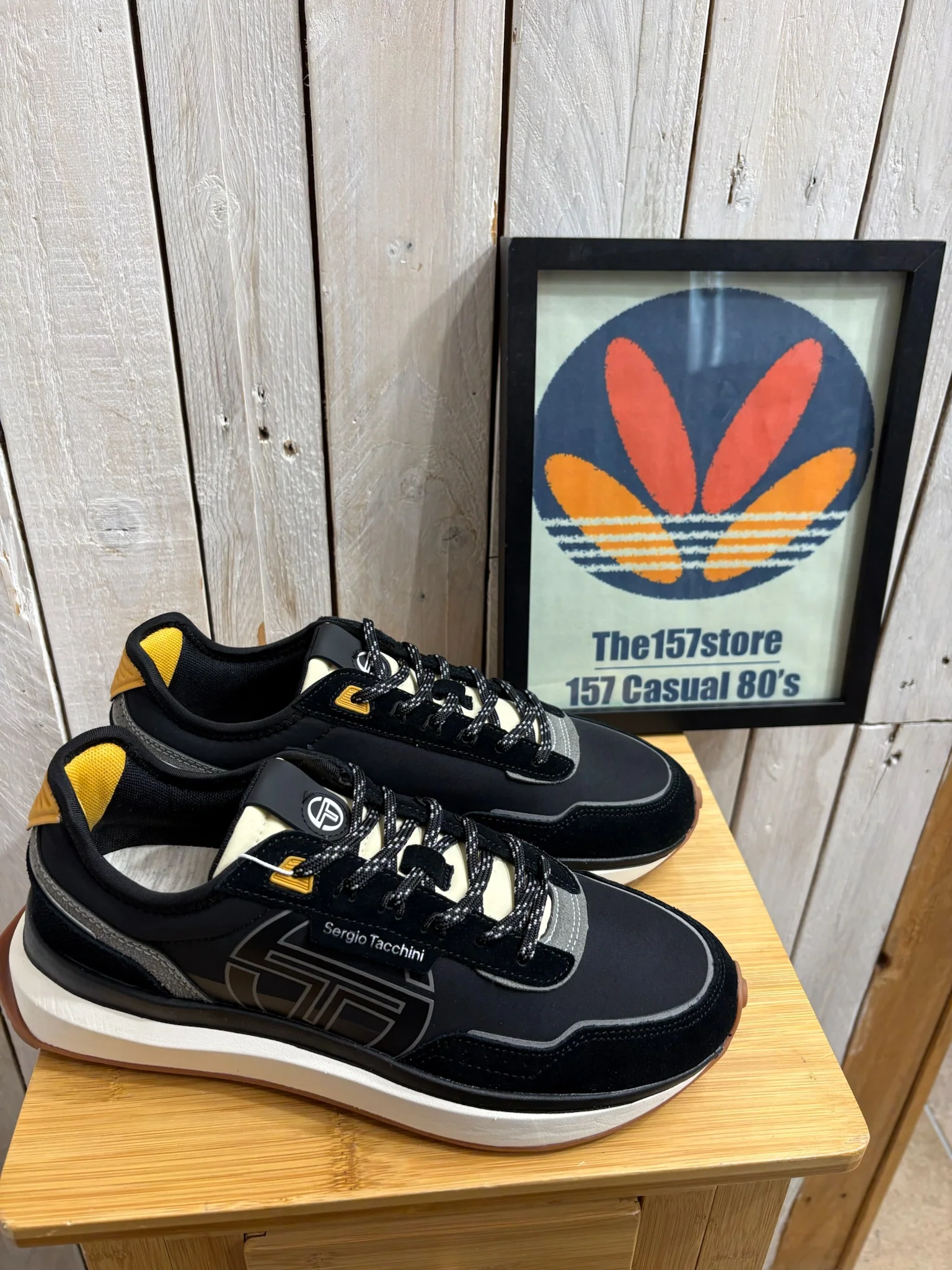 Sergio Tacchini Verona Trainers - Black Charcoal Grey Orange 0702