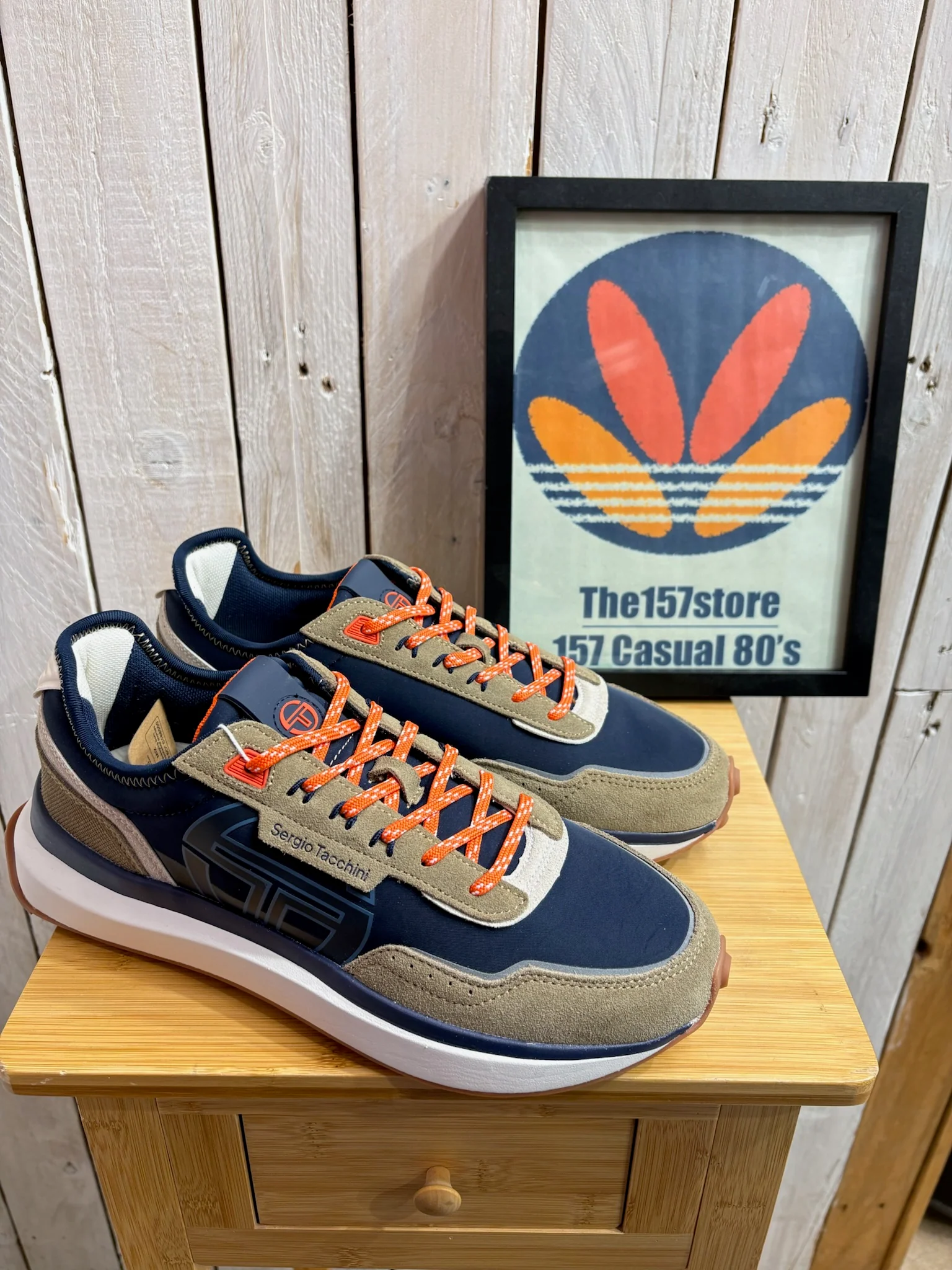 Sergio Tacchini Verona Trainers - Navy Terra 1743 - Limited Edition Orange Pepper