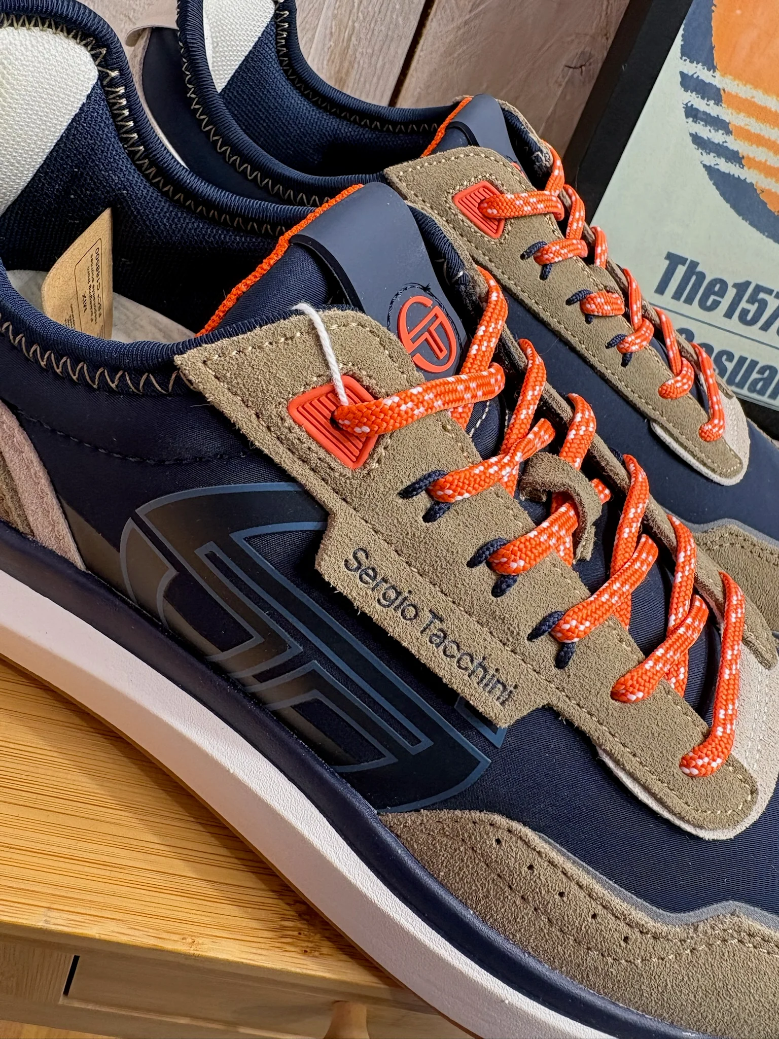Sergio Tacchini Verona Trainers - Navy Terra 1743 - Limited Edition Orange Pepper - Image 2