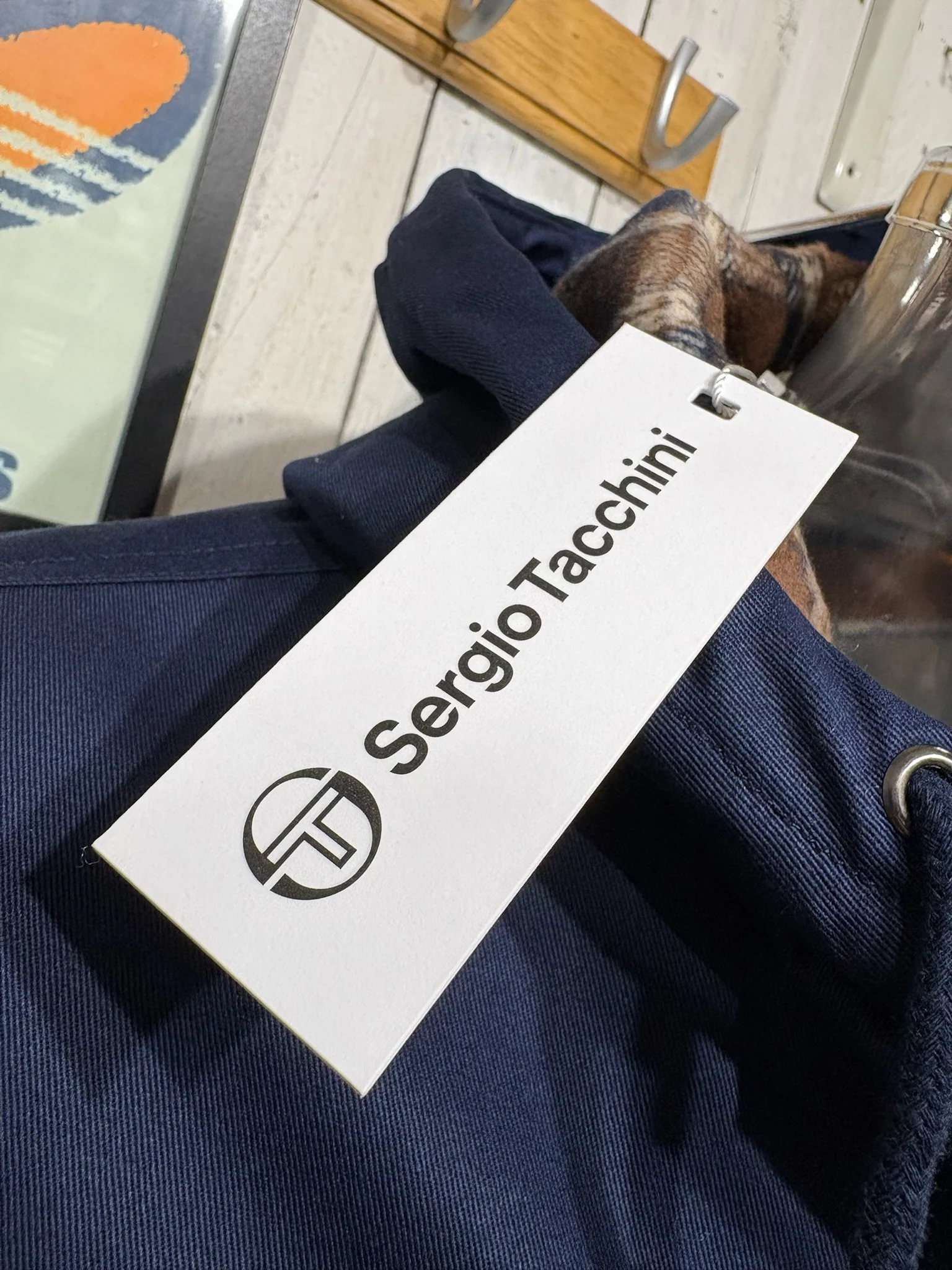 Sergio Tacchini Weaver Field Jacket - Maritime Blue (Check Hood) - Image 8