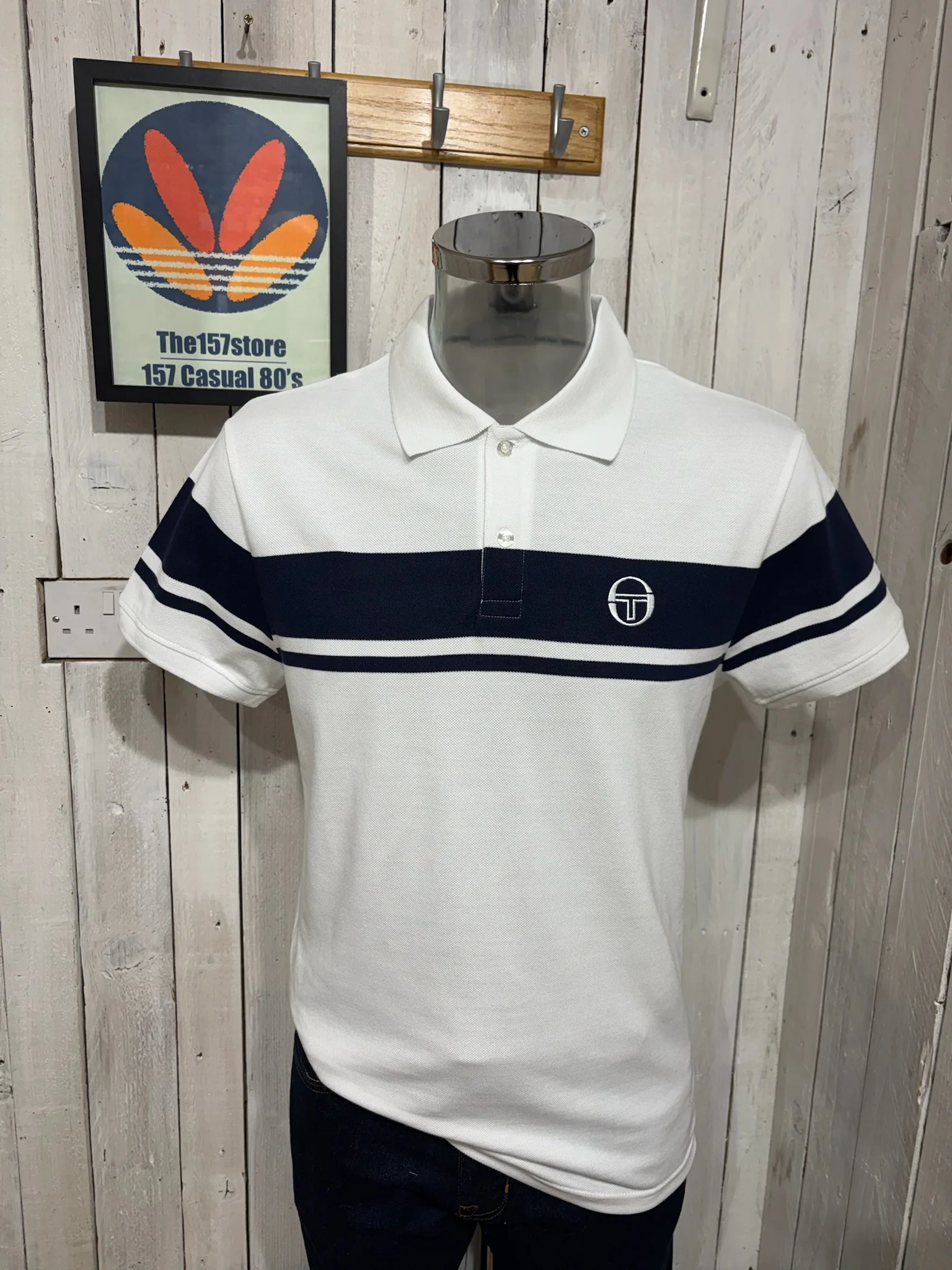 Sergio Tacchini Youngline Polo - White / Maritime Blue SS26