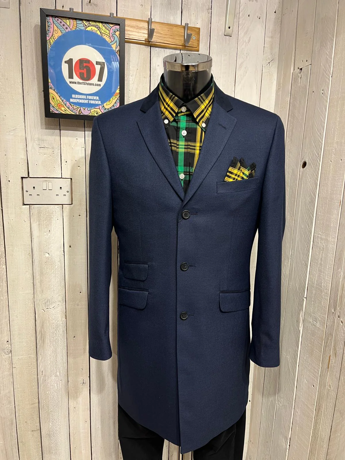 The 157 SKA STYLING Overcoat - Two Tone Navy