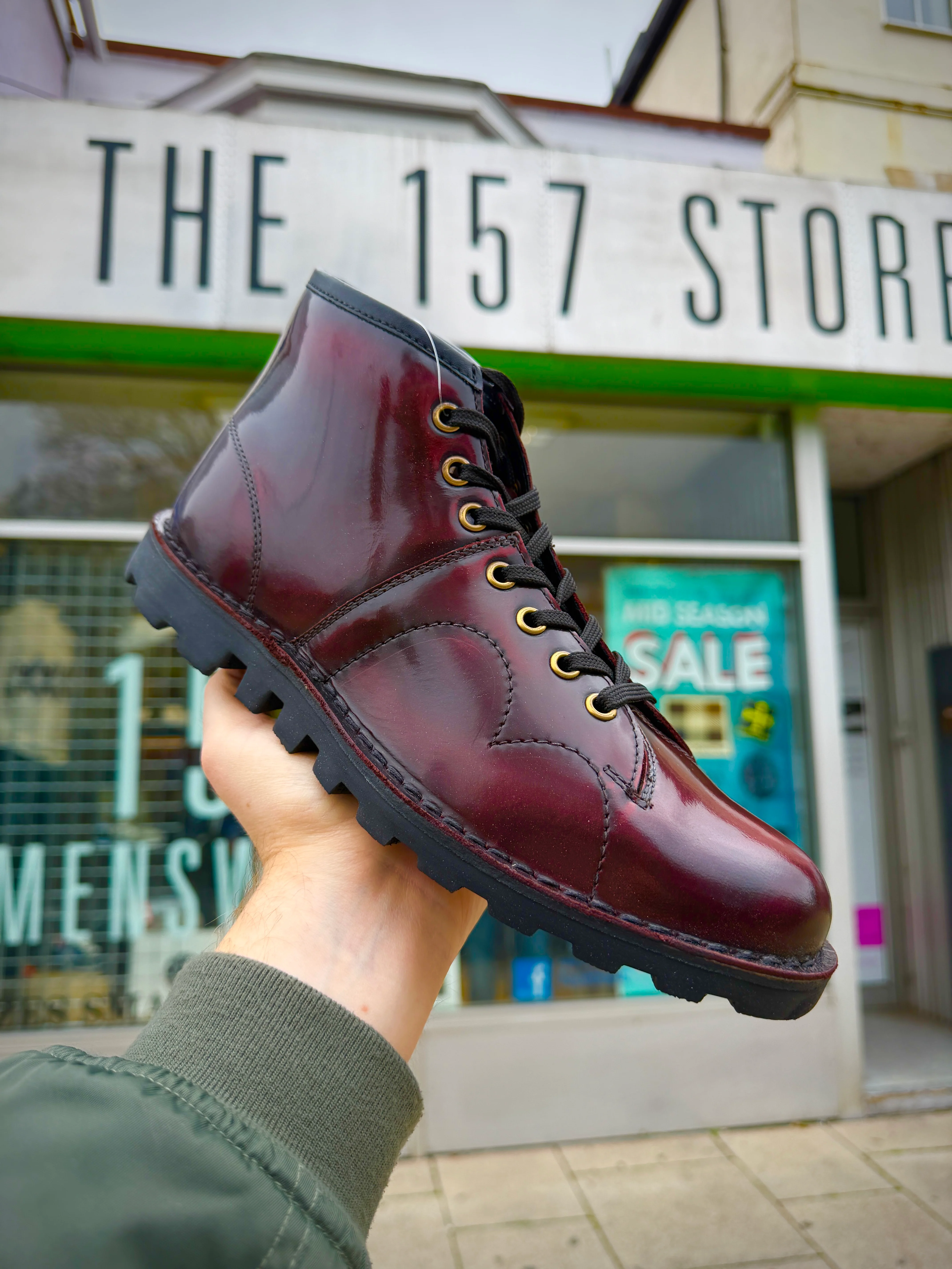 The157store Monkey Boots - Burnished Hi-Shine Oxblood Leather - Image 4