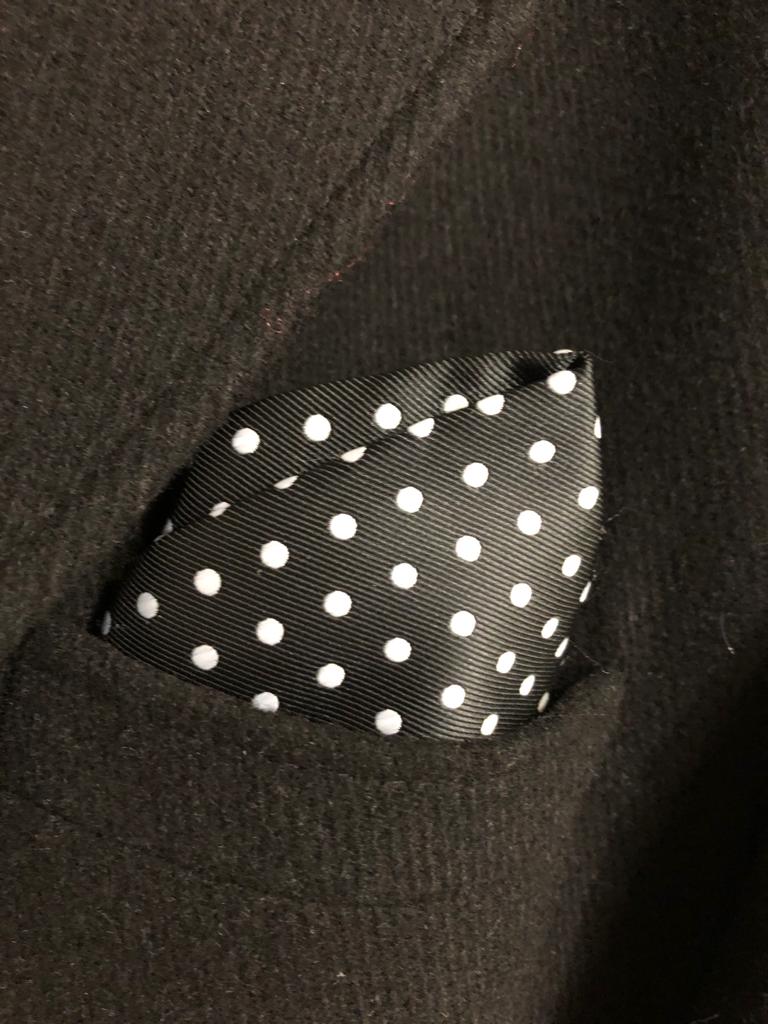 The157store Pocket Square - Black Polka - Image 3