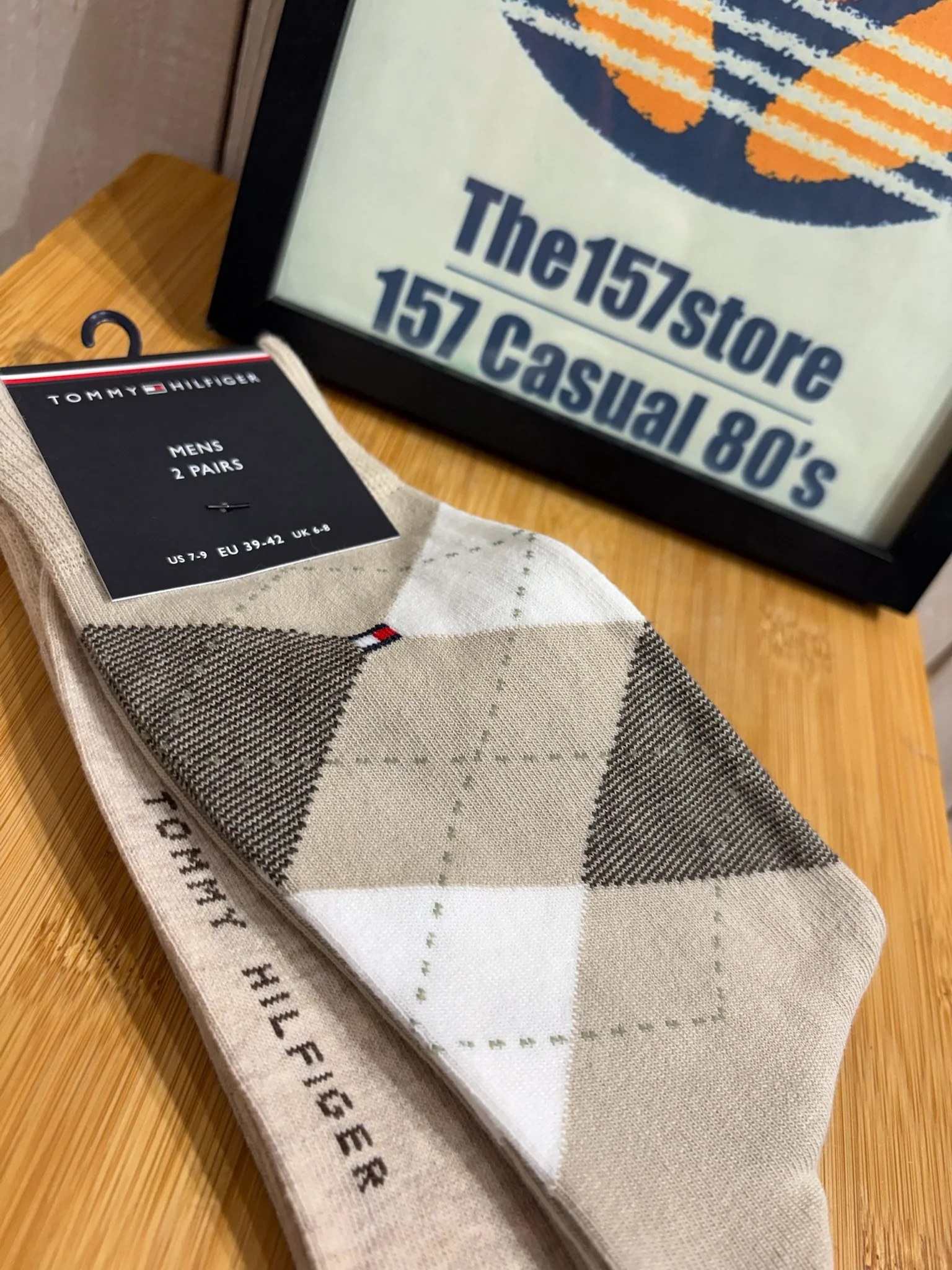 Tommy Hilfiger Argyle Socks - 2 Pack - Sand - Image 2