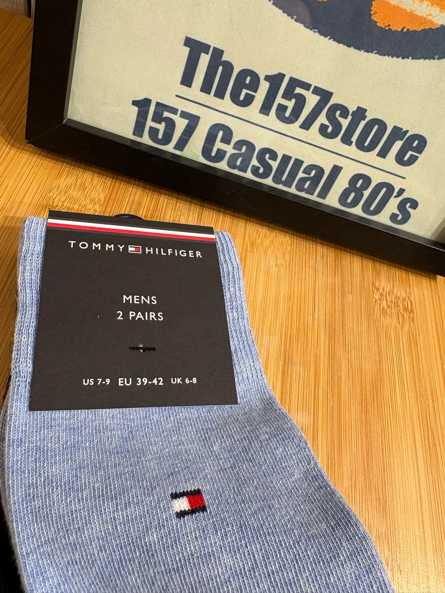 Tommy Hilfiger Classic Socks - Plain 2 Pack - Light Blue - Image 3