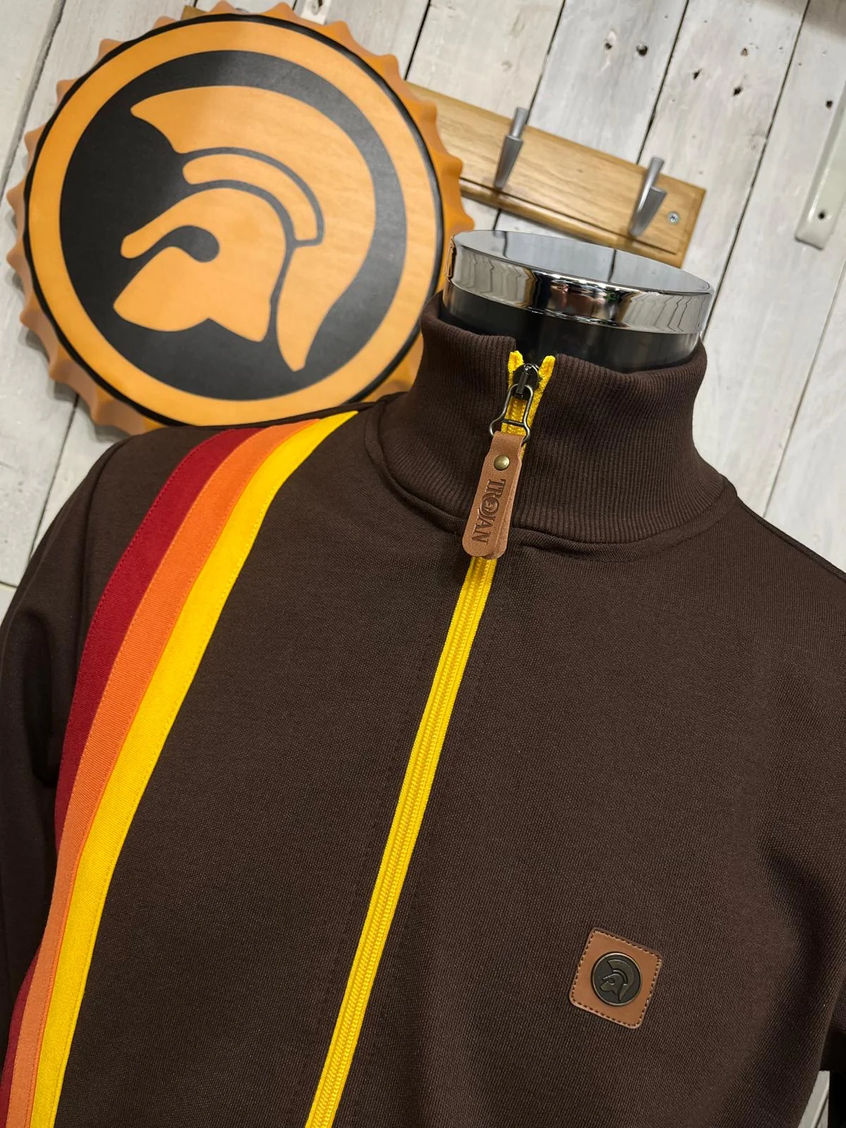 Trojan Classic Stripe Track Top - Chocolate (Gallagher) - Image 2