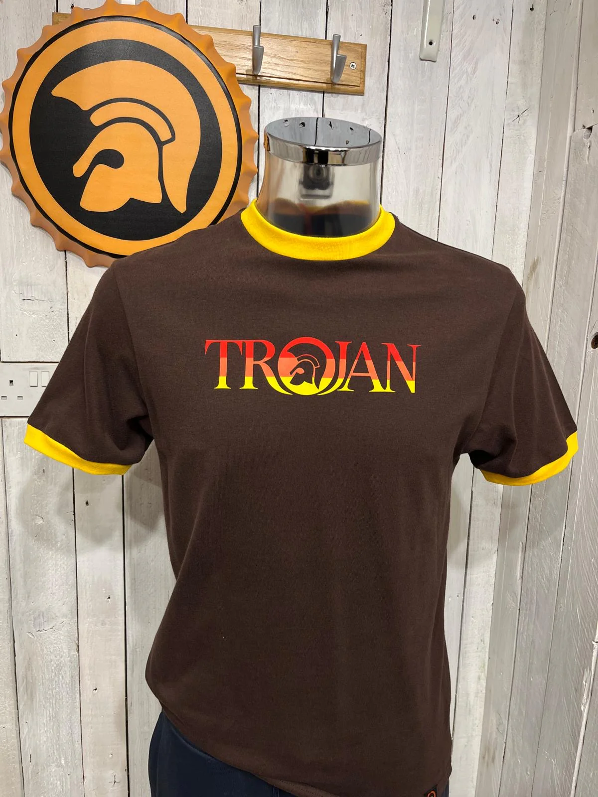 Trojan Emblem Logo Tee - Chocolate (Gallagher)