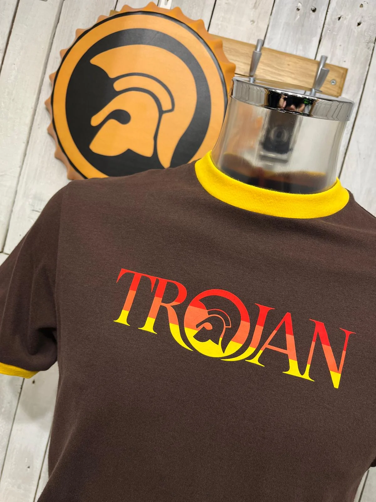 Trojan Emblem Logo Tee - Chocolate (Gallagher) - Image 2