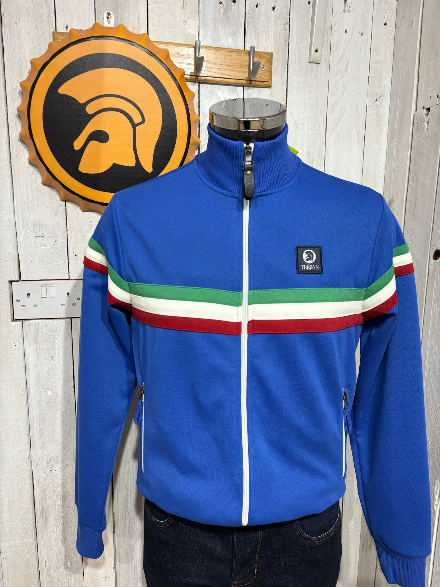 Trojan Italia Retro Stripe Track Top - Cobalt